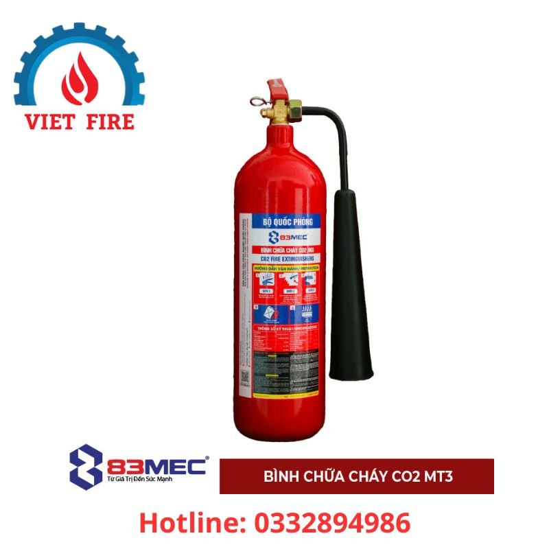 Bình Chữa Cháy CO2 3KG MT3 83MEC - BỘ QUỐC PHÒNG