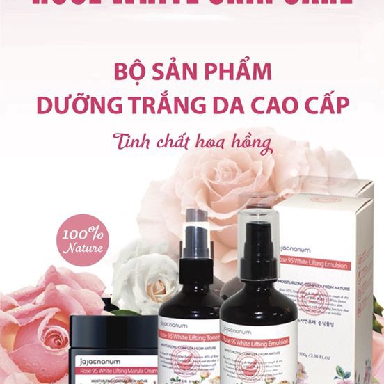 BỘ SẢN PHẨM DƯỠNG TRẮNG SÁNG DA CAO CẤP JAJACNANUM (Tinh chất hoa hồng) - bộ dưỡng da