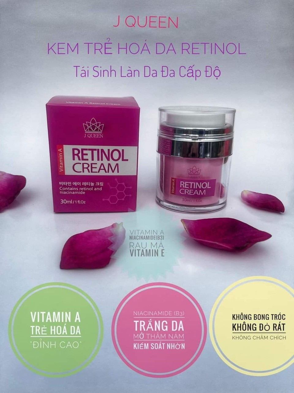 KEM TRẺ HOÁ DA RETINOL Sáng Da - Căng Bóng -  Chống Lão Hoá ( Tái sinh làn da đa cấp độ )