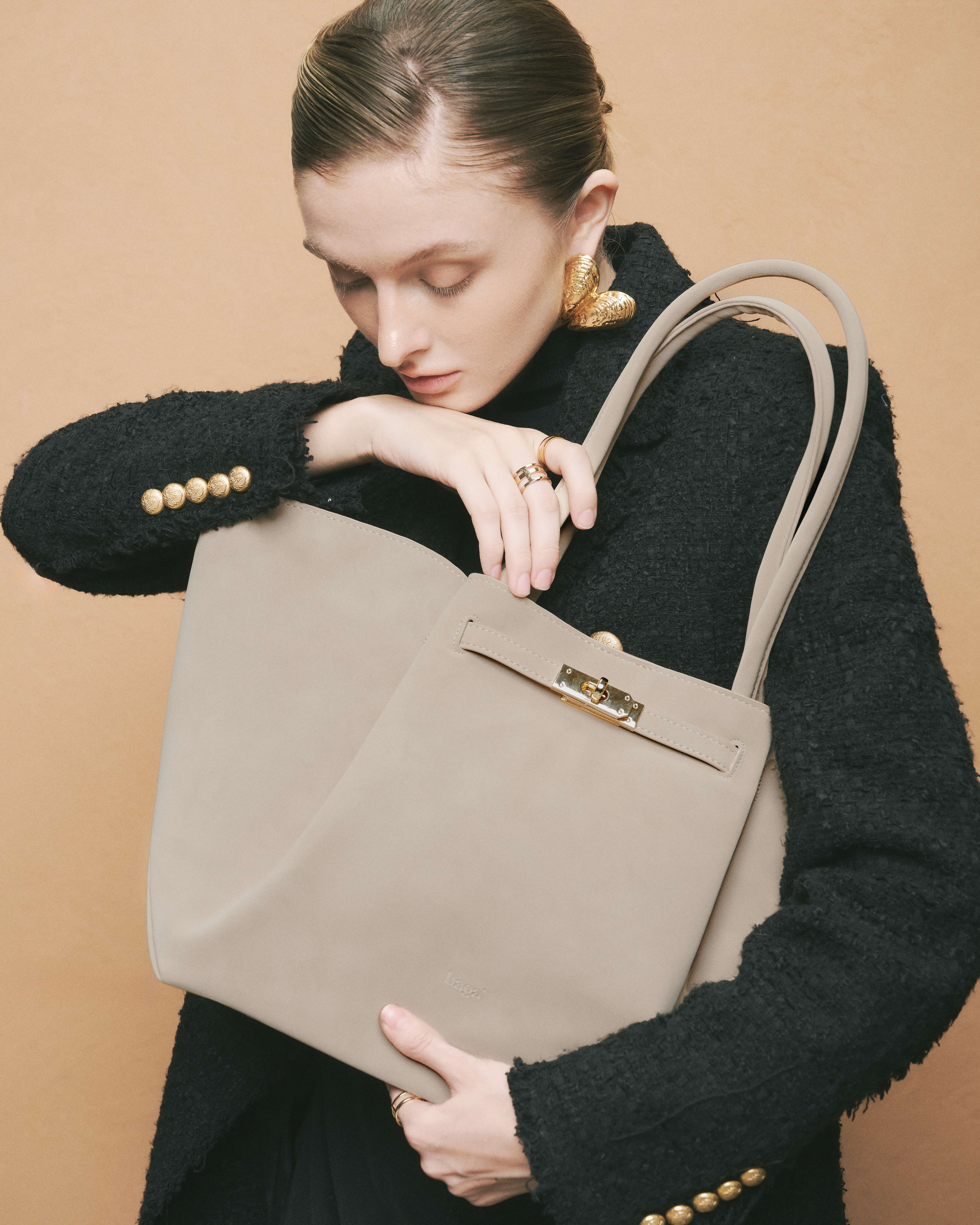 Goda Bag-L-Almond beige-Da lộn