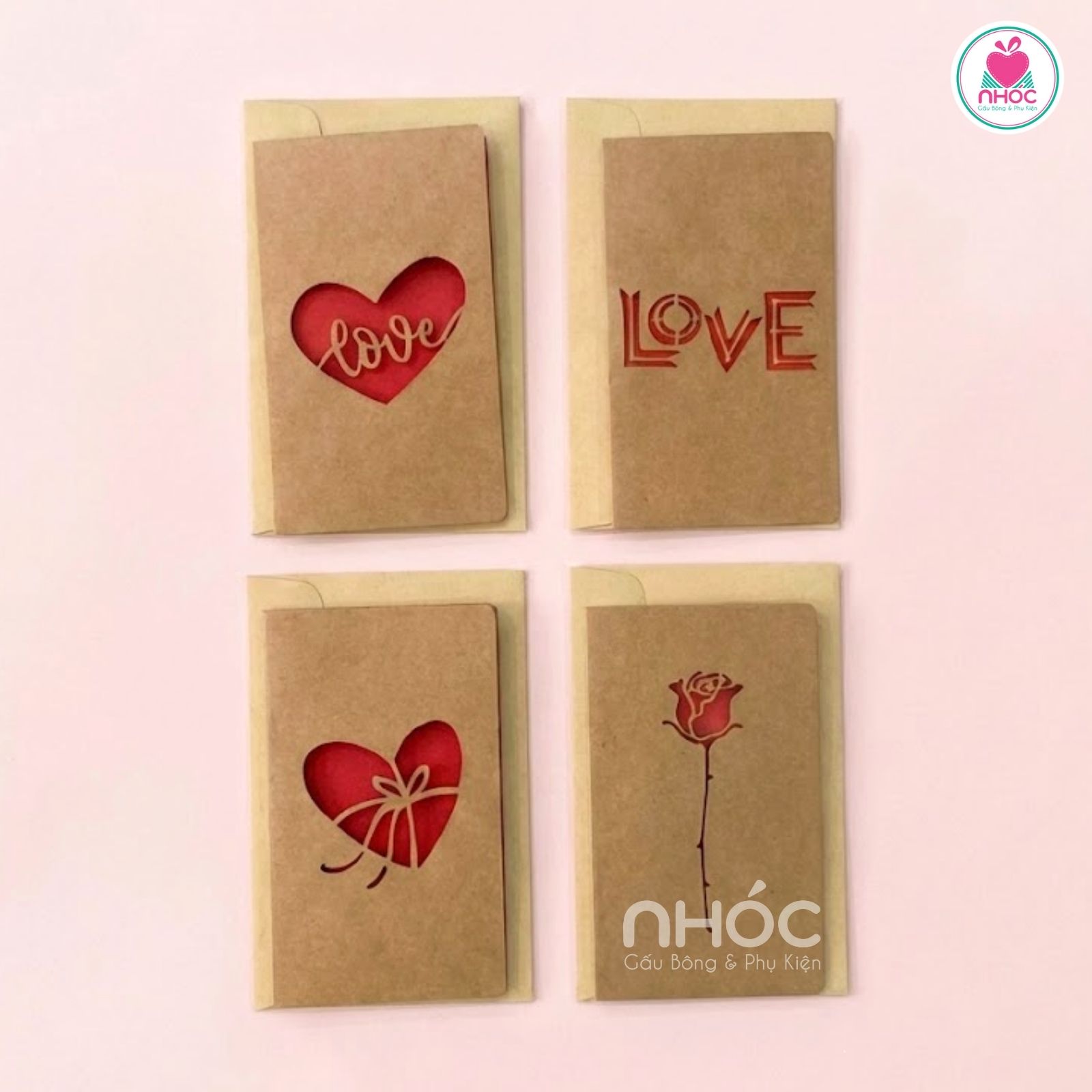 Thiệp Valentine giấy Kraft - 2526