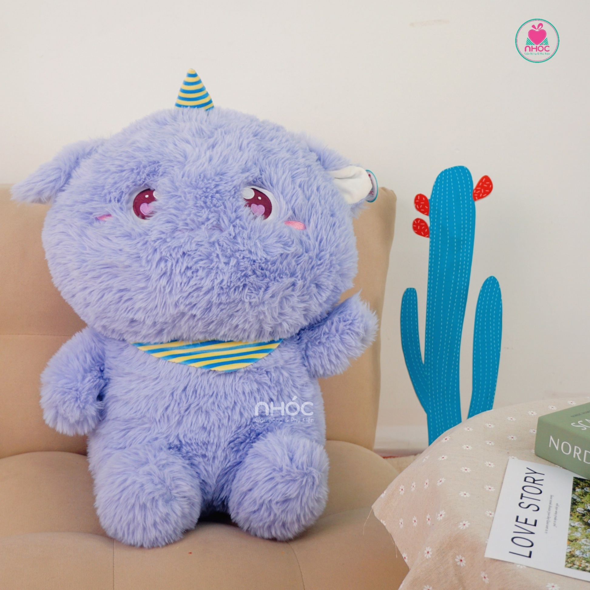 Thú bông quái vật Little Monster lông xù - Tím - 65540