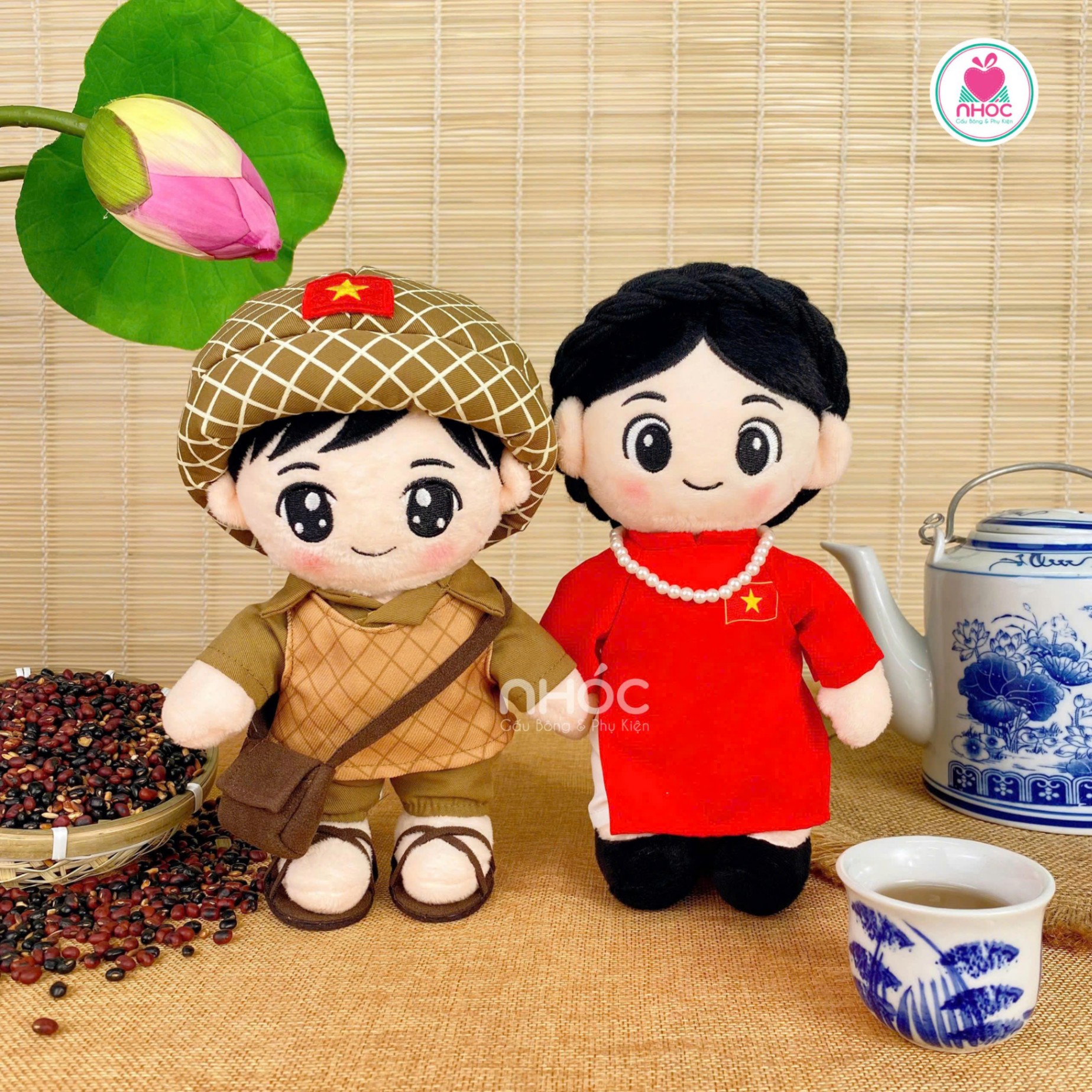 Combo Gấu yêu nước Vệ quốc quân & Hậu phương - Đỏ - 2050025