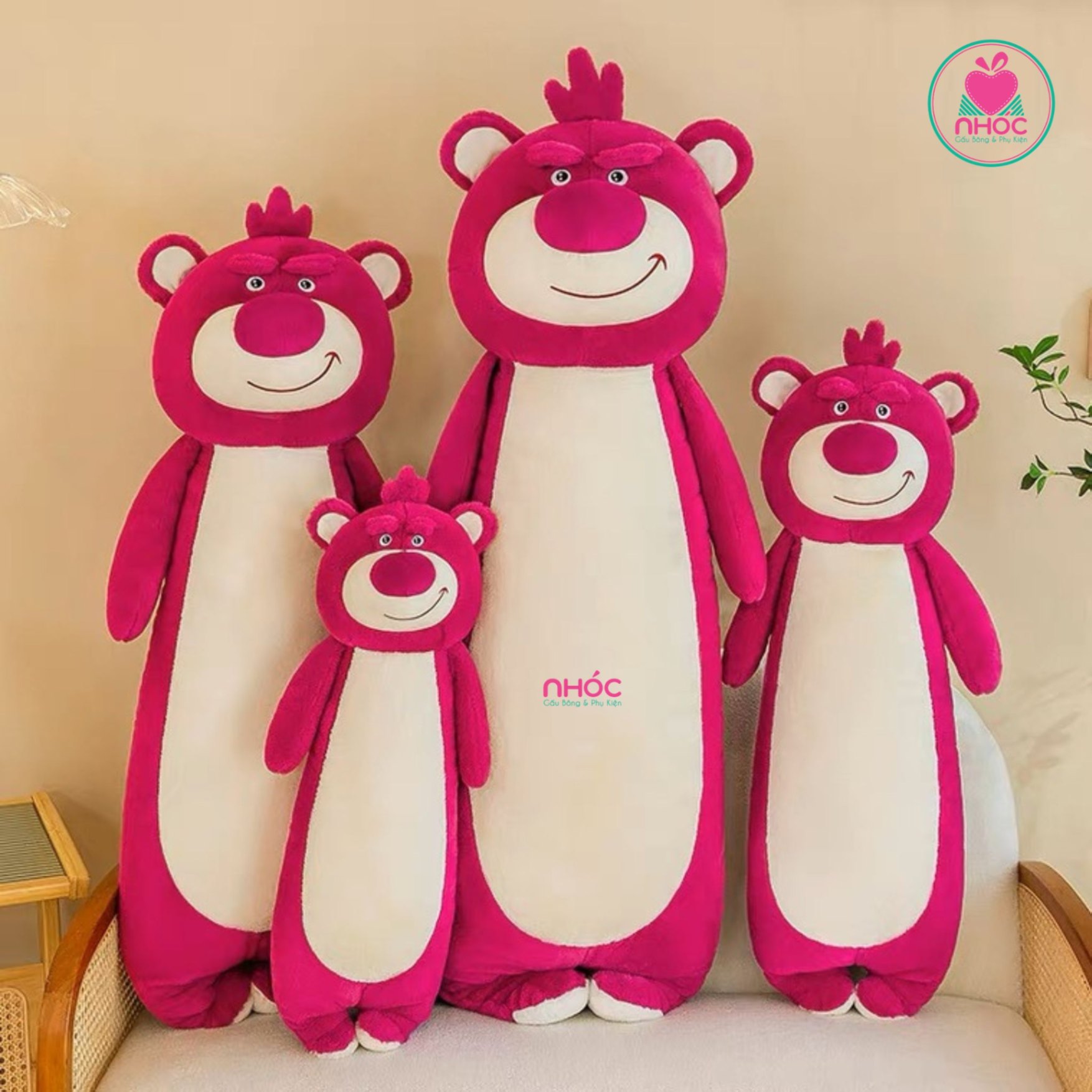 Gối ôm Gấu Toy Story Lotso lông xù đứng TC - Hồng - 65280