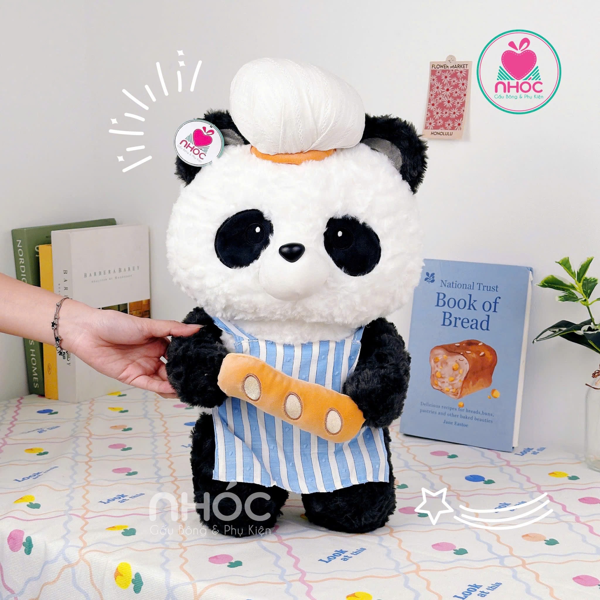 Thú bông Cosplay đầu bếp lông xù đứng - Panda - 37240