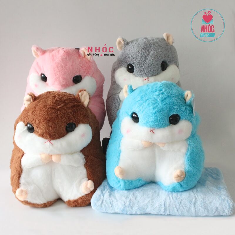 Gối mền Chuột hamster ngồi - Xanh da trời - 35290