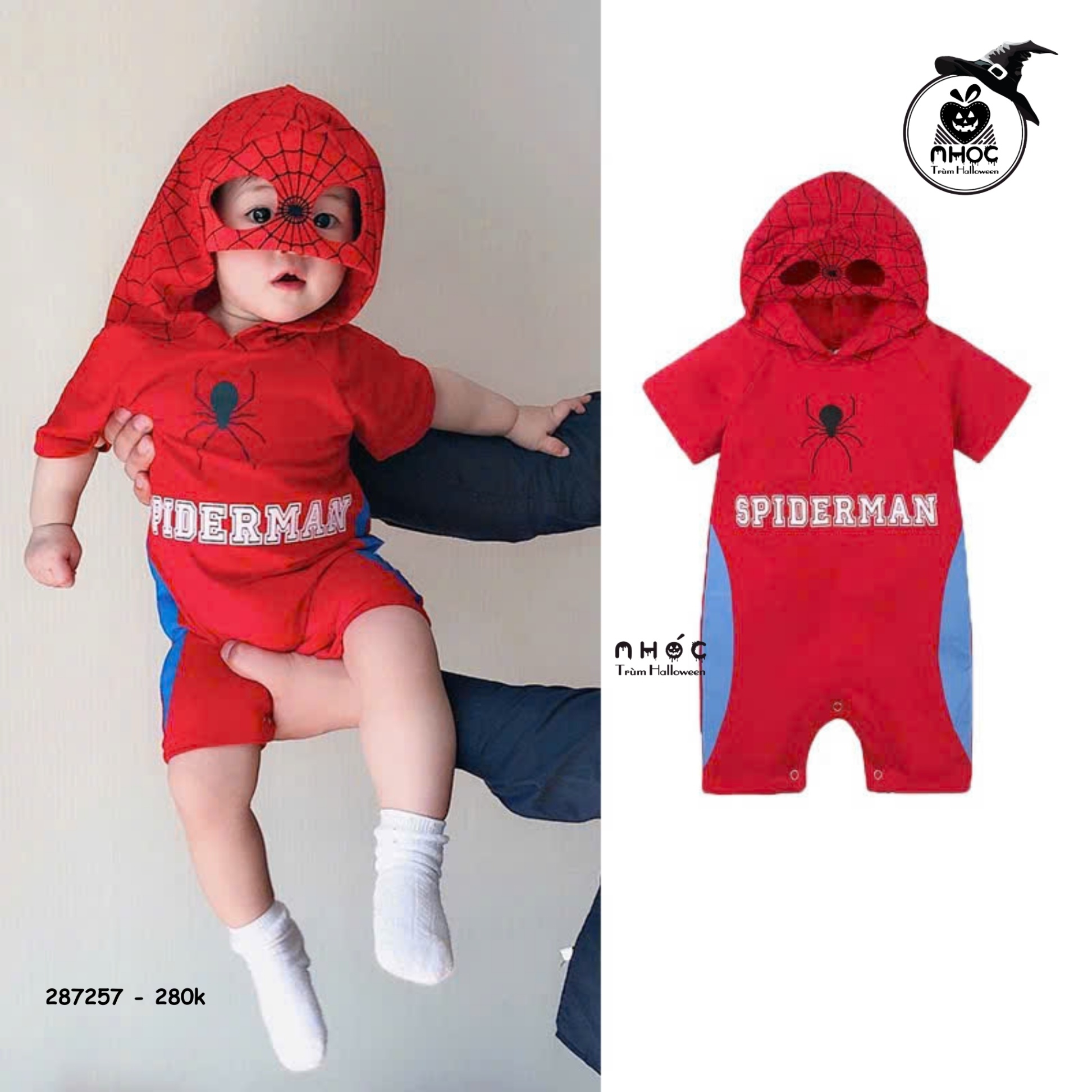 Bộ đồ Halloween jumpsuit ngắn - Spiderman - 90280