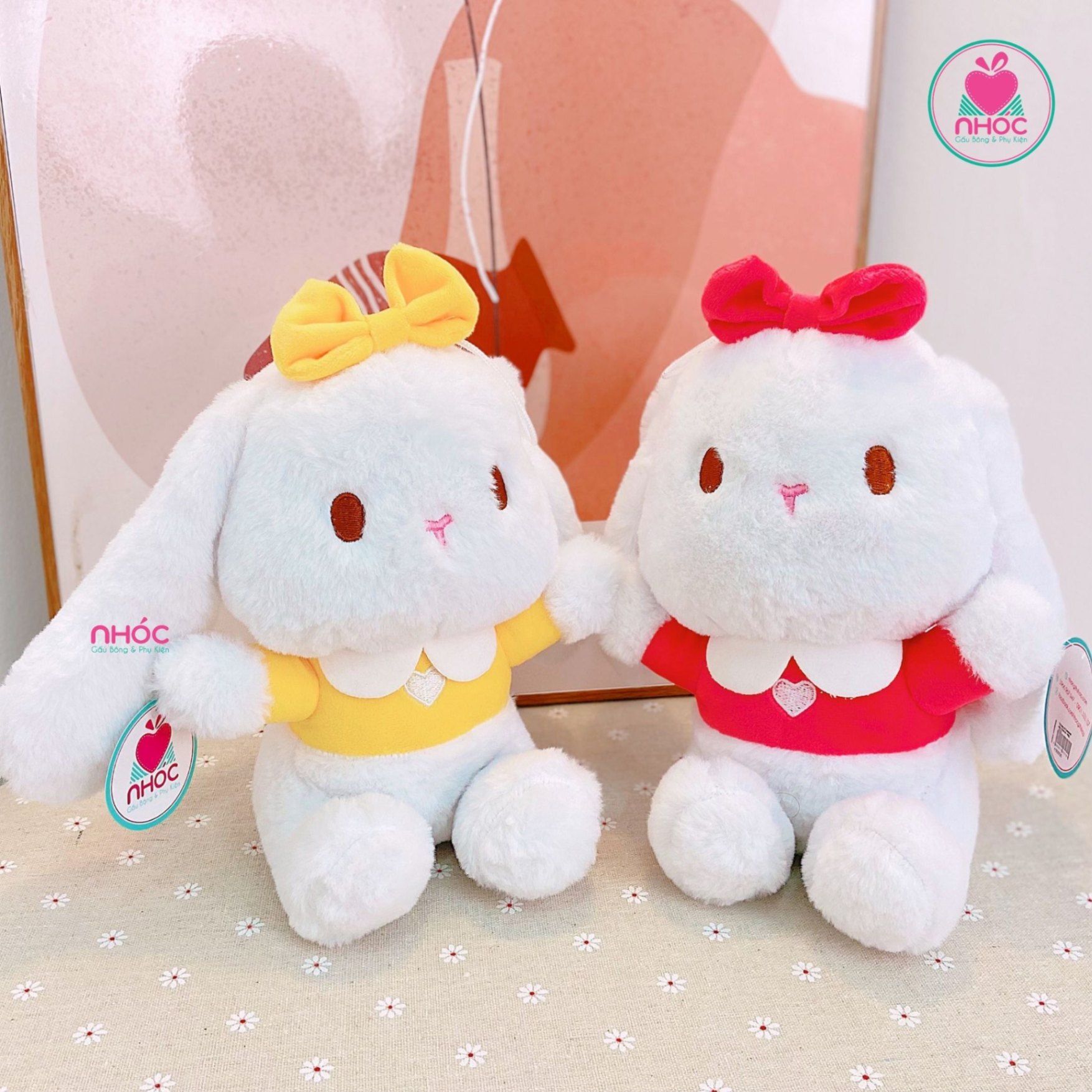 Thú bông nhỏ Cinnamorol mặc áo thêu tim