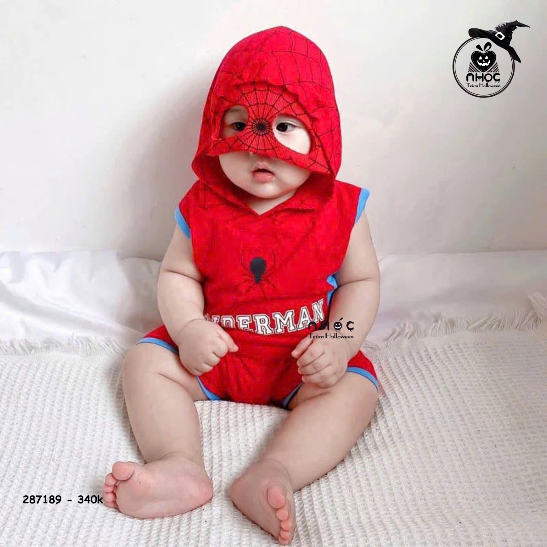 Bộ đồ Halloween Marvel lửng có nón - Spiderman - 100340