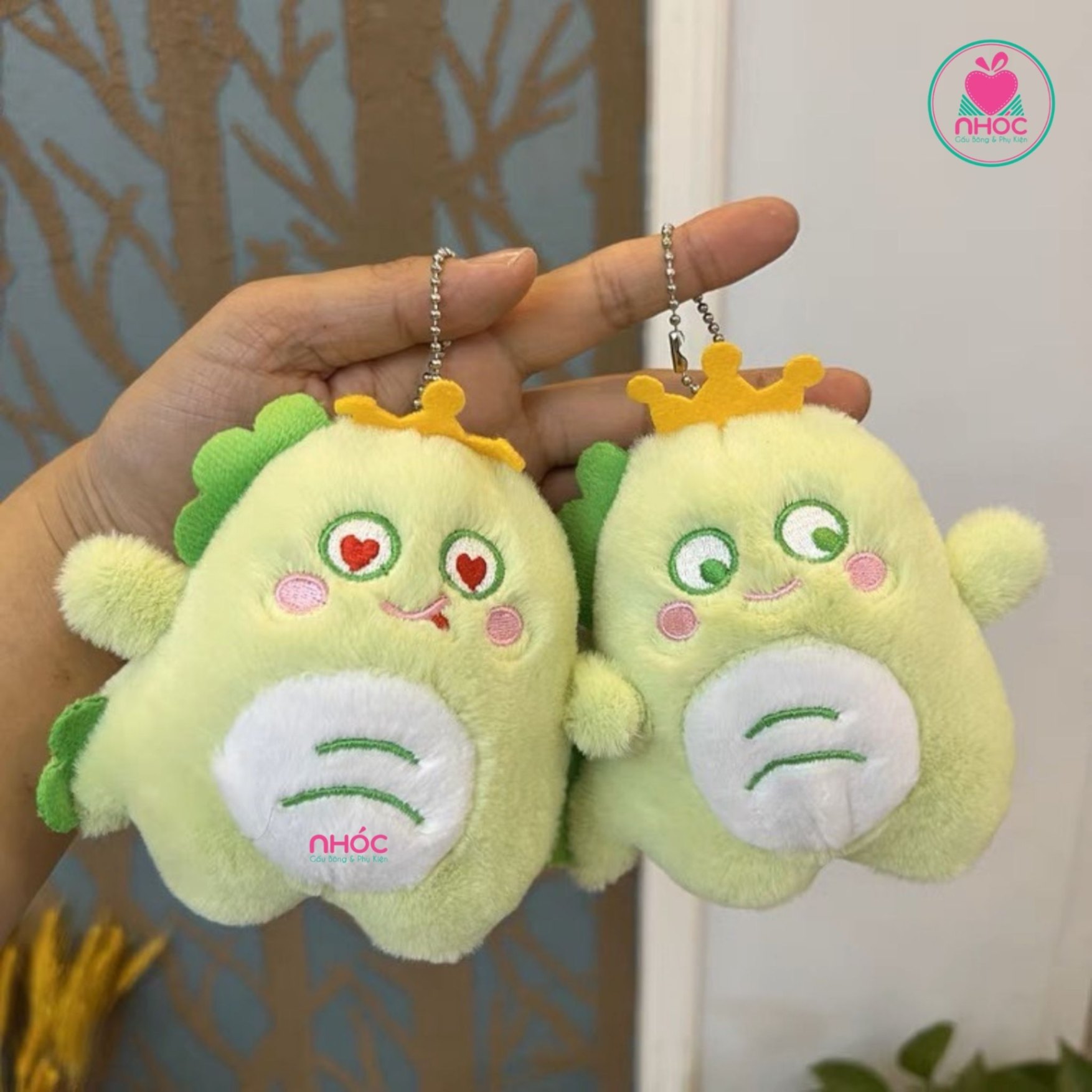 Móc khoá bông Khủng long - Xanh lá - 7001