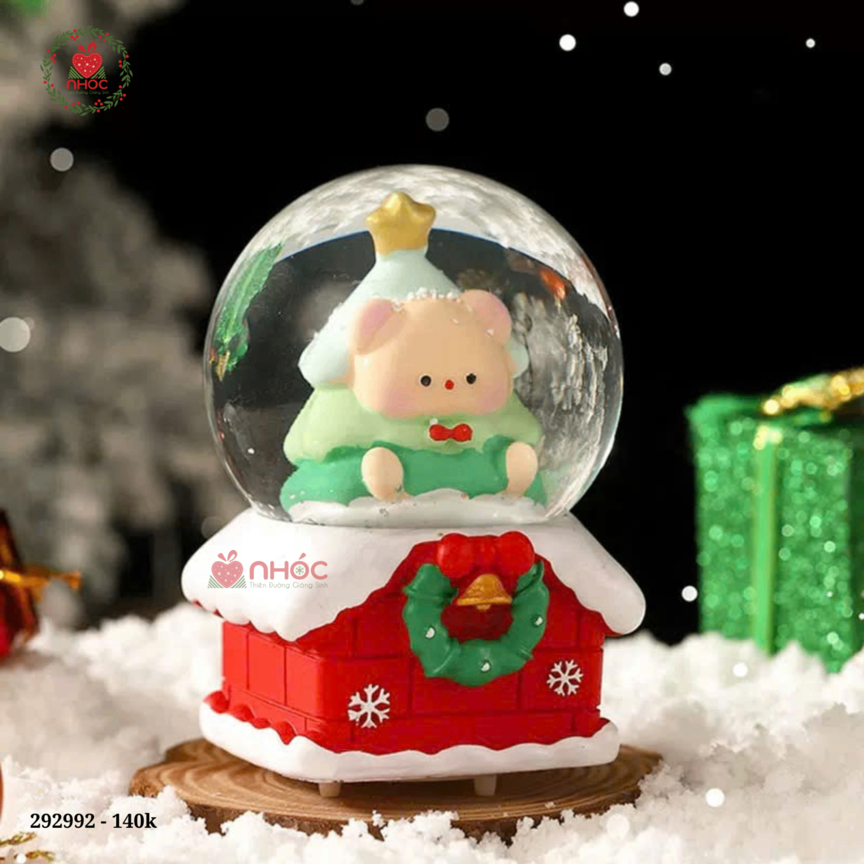 Cầu tuyết noel đế ngôi nhà - Gấu - 07140