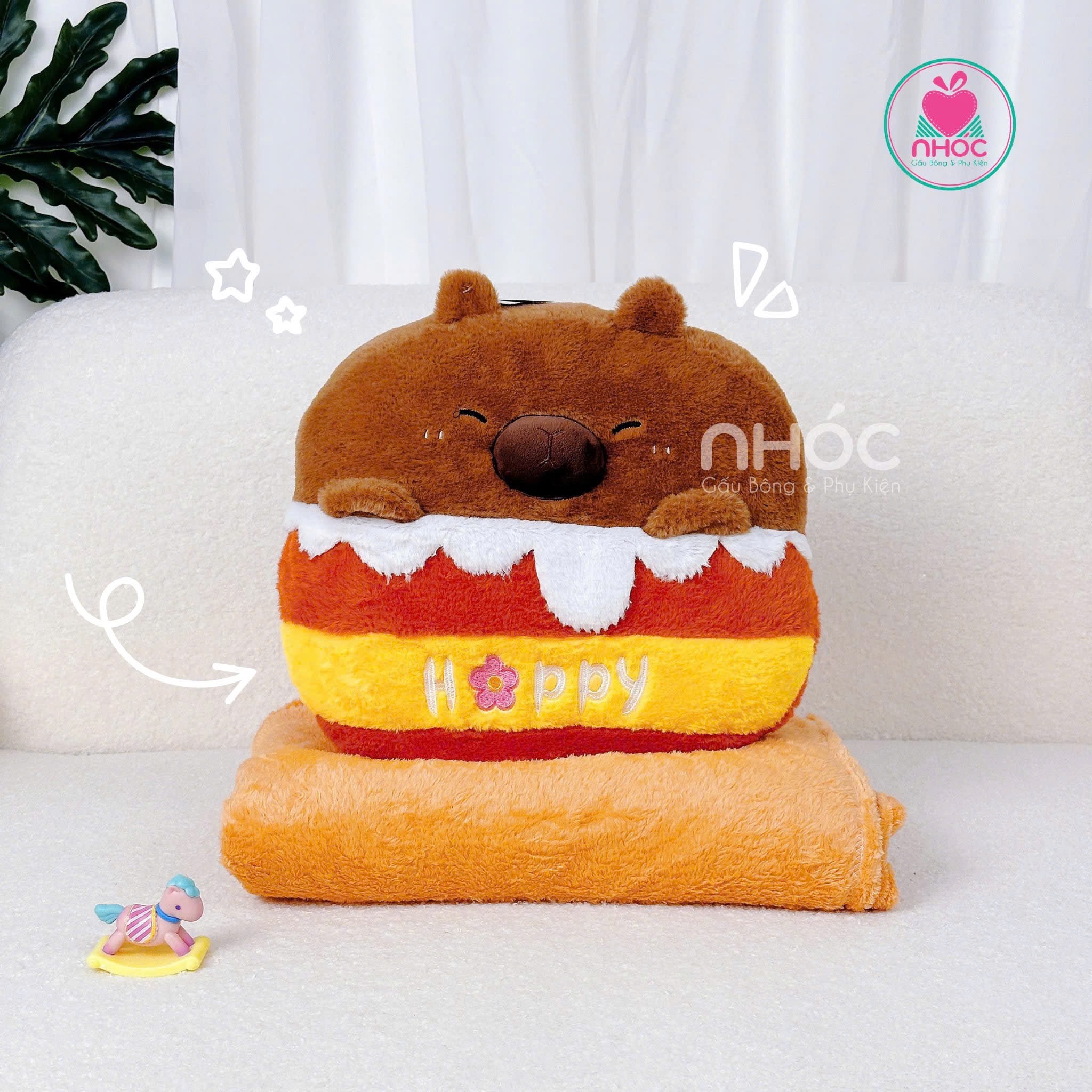 Gối mền xỏ tay thú Honey - Capybara - 30340