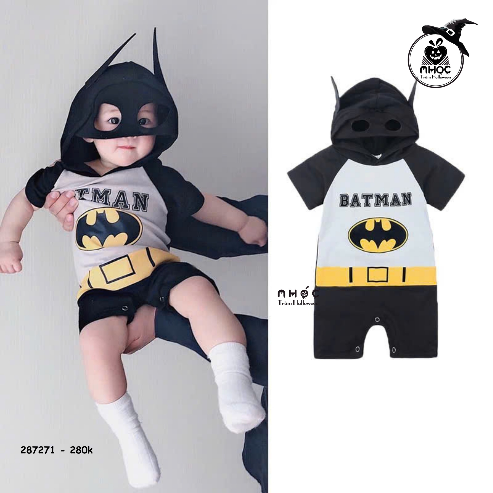 Bộ đồ Halloween jumpsuit ngắn - Batman - 90280