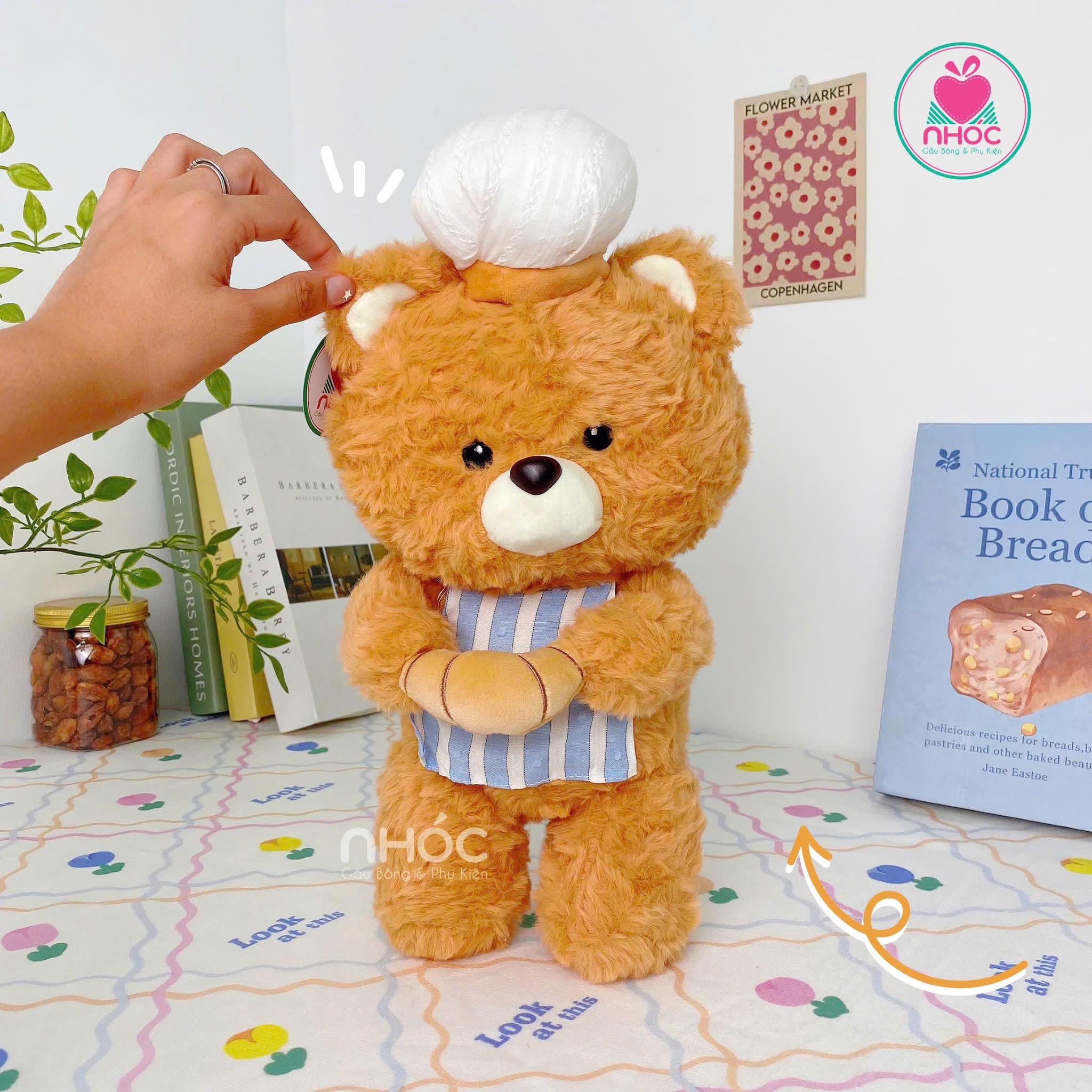 Thú bông Cosplay đầu bếp lông xù đứng - Bear - 37240