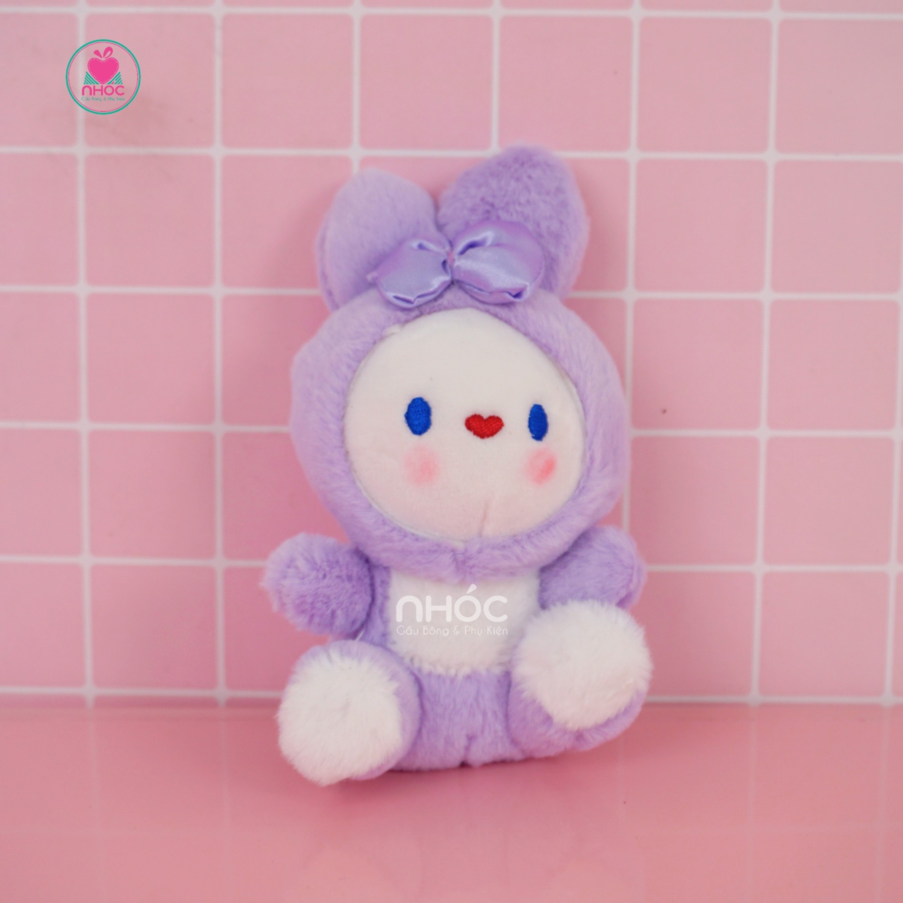 Móc khoá bông Thỏ mặc áo thú - Thỏ Tím - 7501