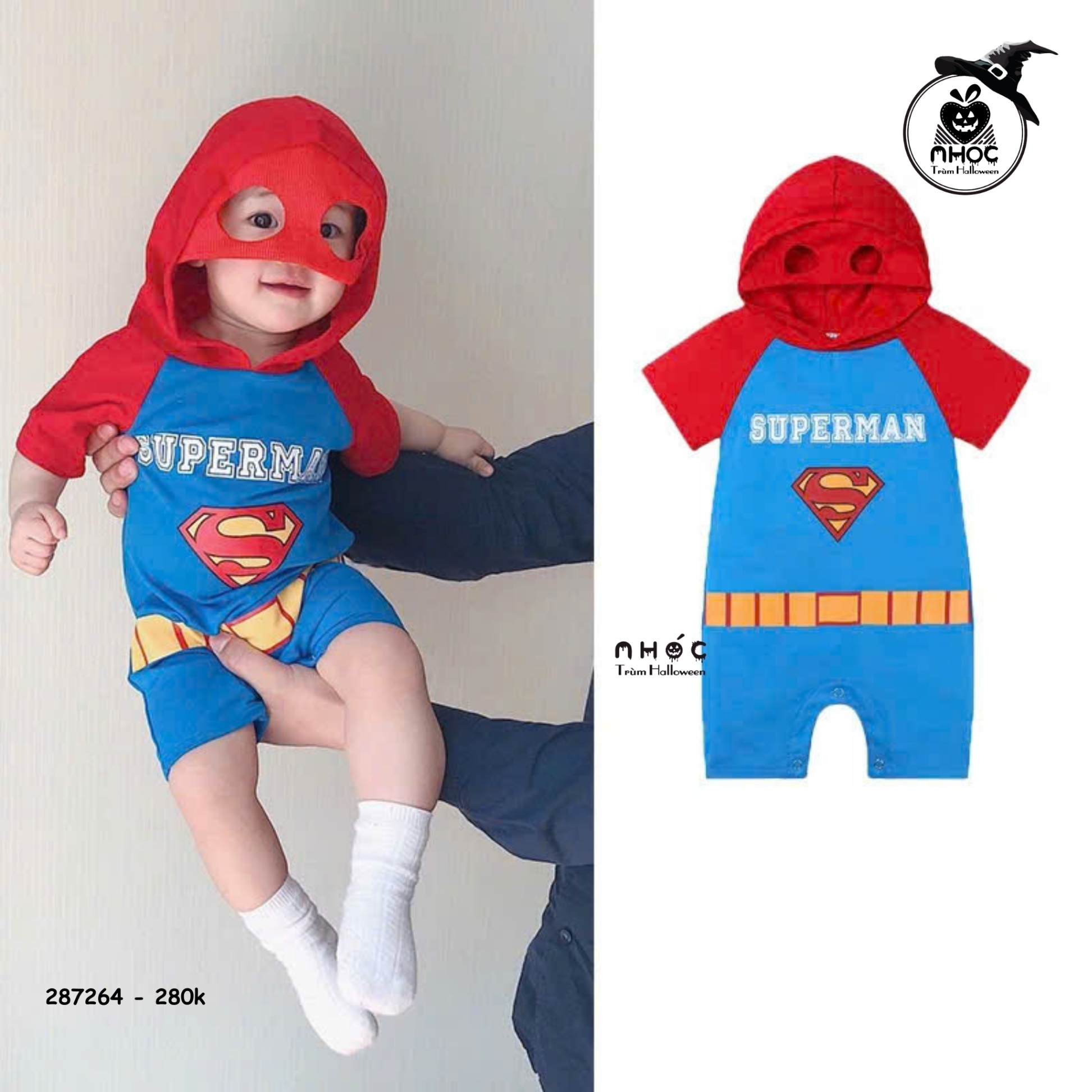 Bộ đồ Halloween jumpsuit ngắn - Superman - 90280