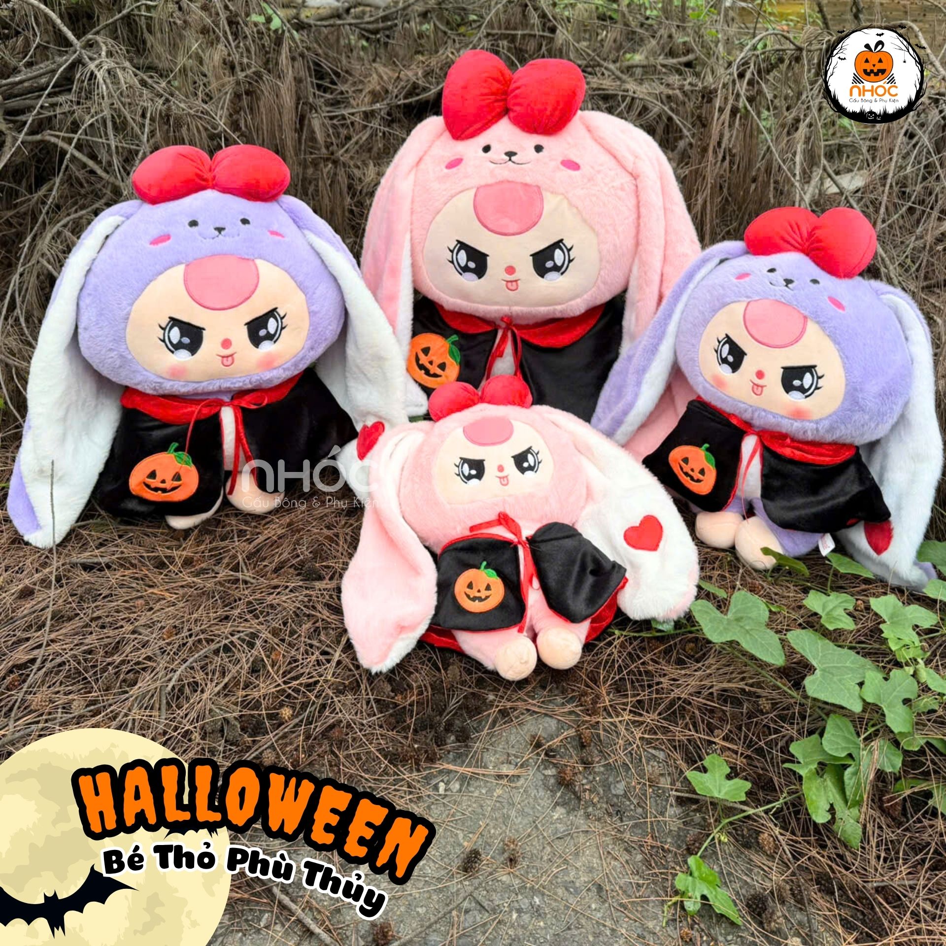 Thú bông Halloween Thỏ mặc áo choàng TC