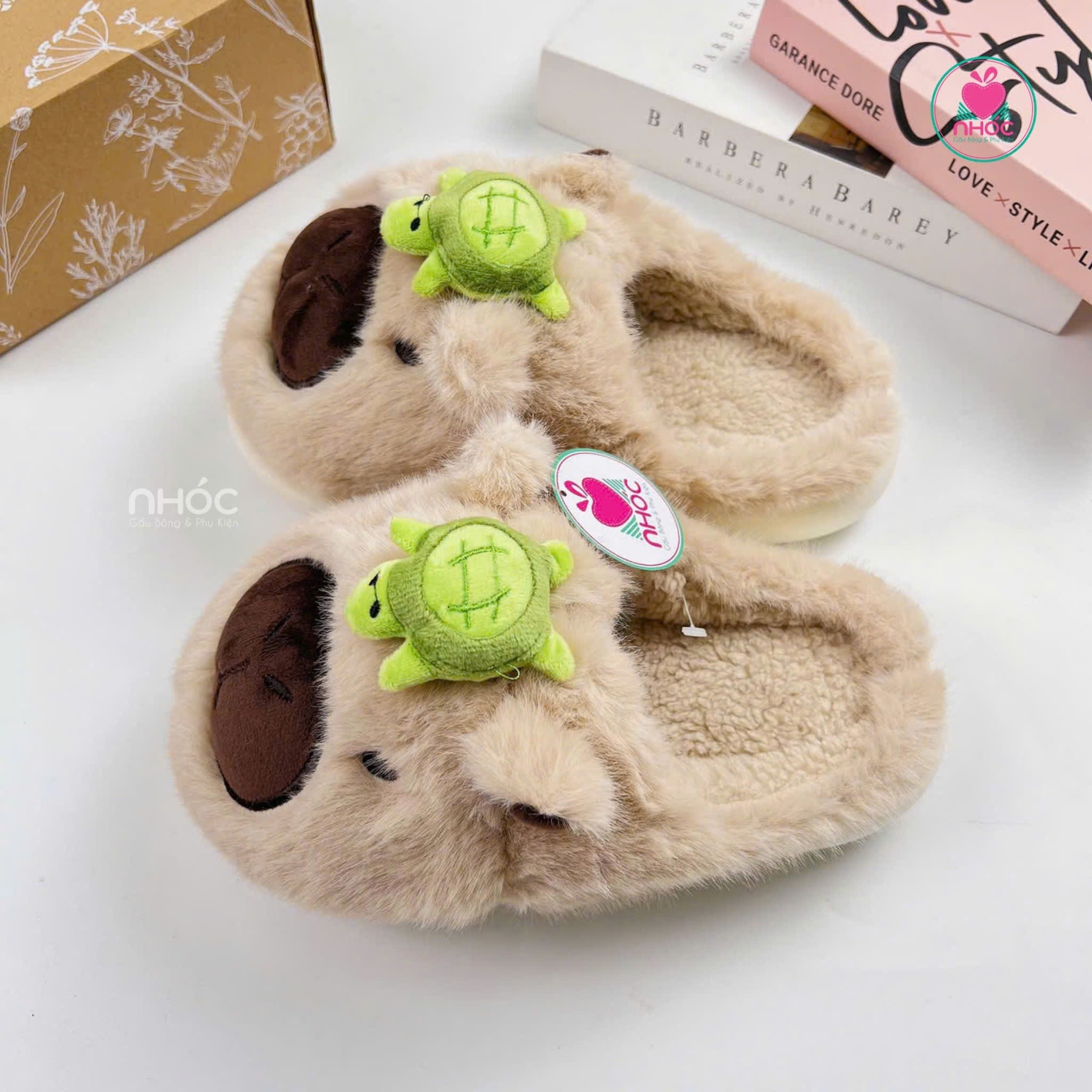 Dép bông bít mũi Capybara - Rùa - 32001