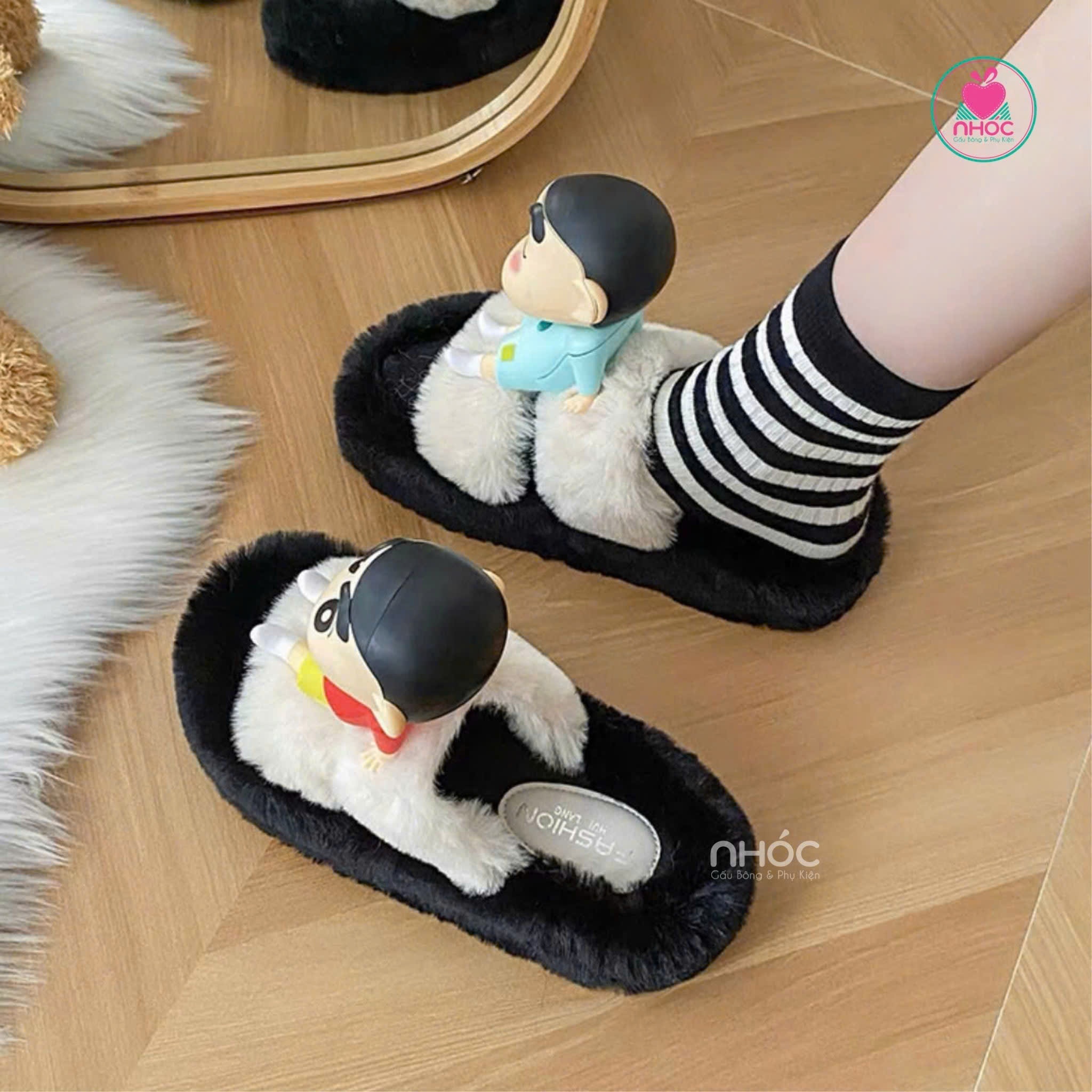 Dép bông quai ngang Cu Shin - Trắng - 29001