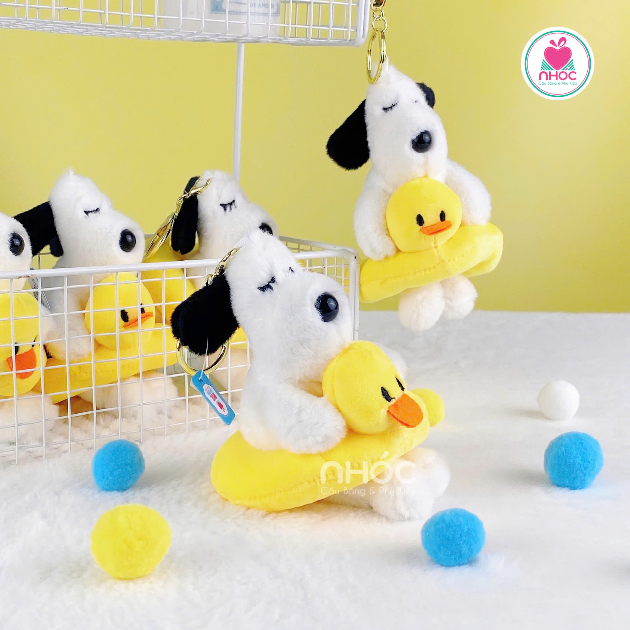 Móc khoá bông Chó Snoopy đeo phao vịt OD - 10501