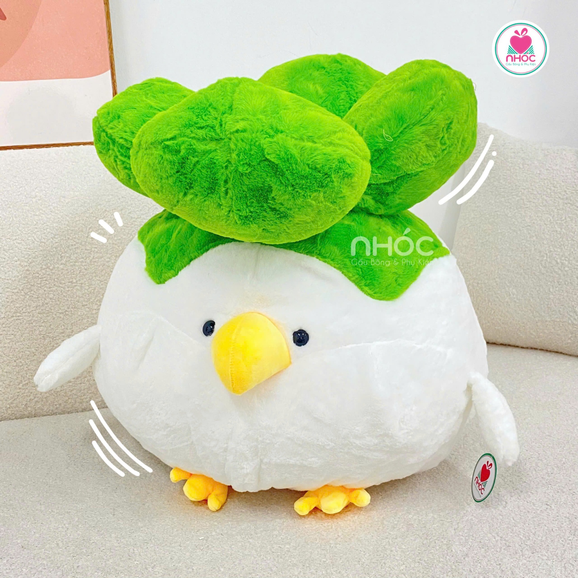 Thú bông Gà cosplay Củ cải lông xù - Trắng - 6546025