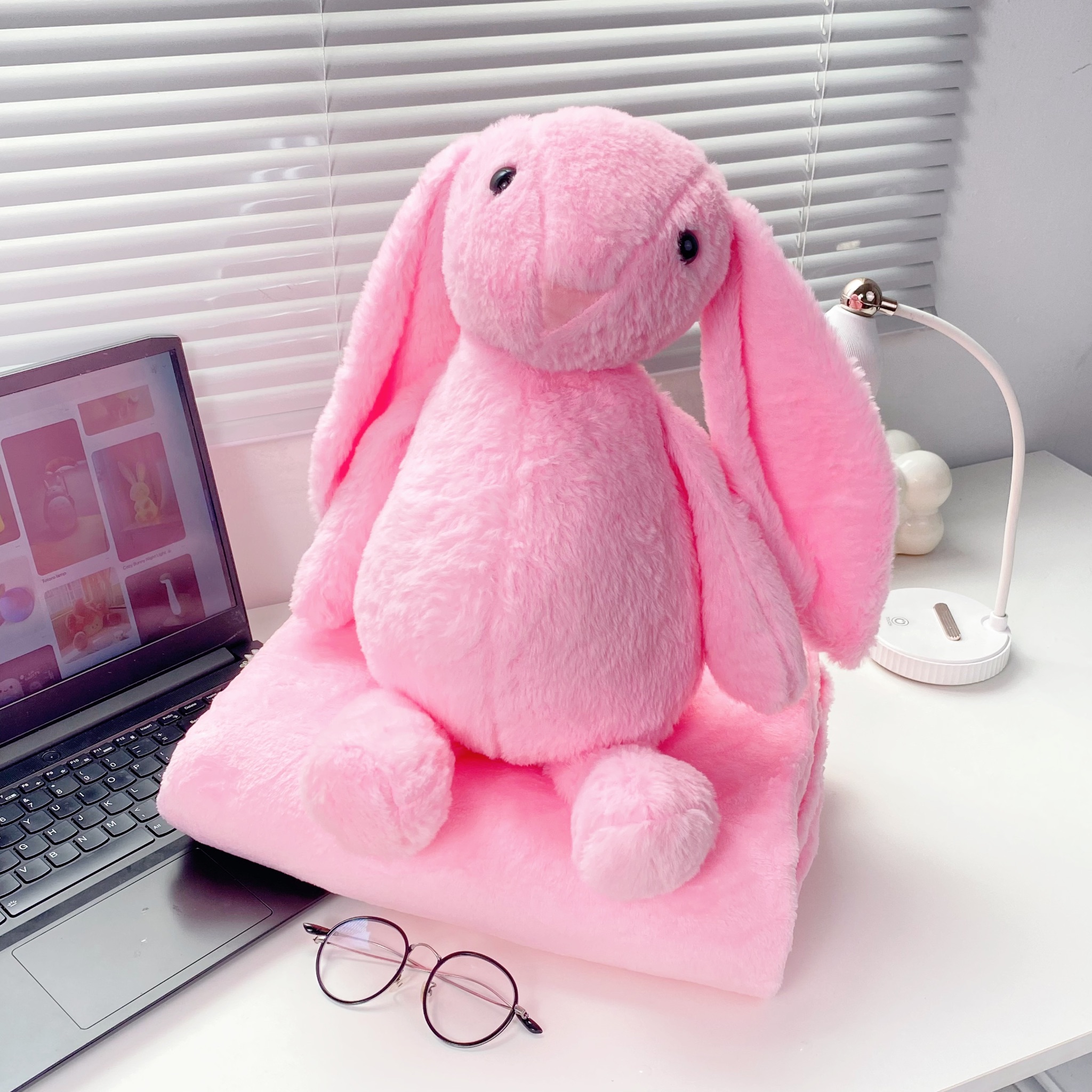 Gối mền Thỏ JellyCat lông xù - Hồng - 5534025