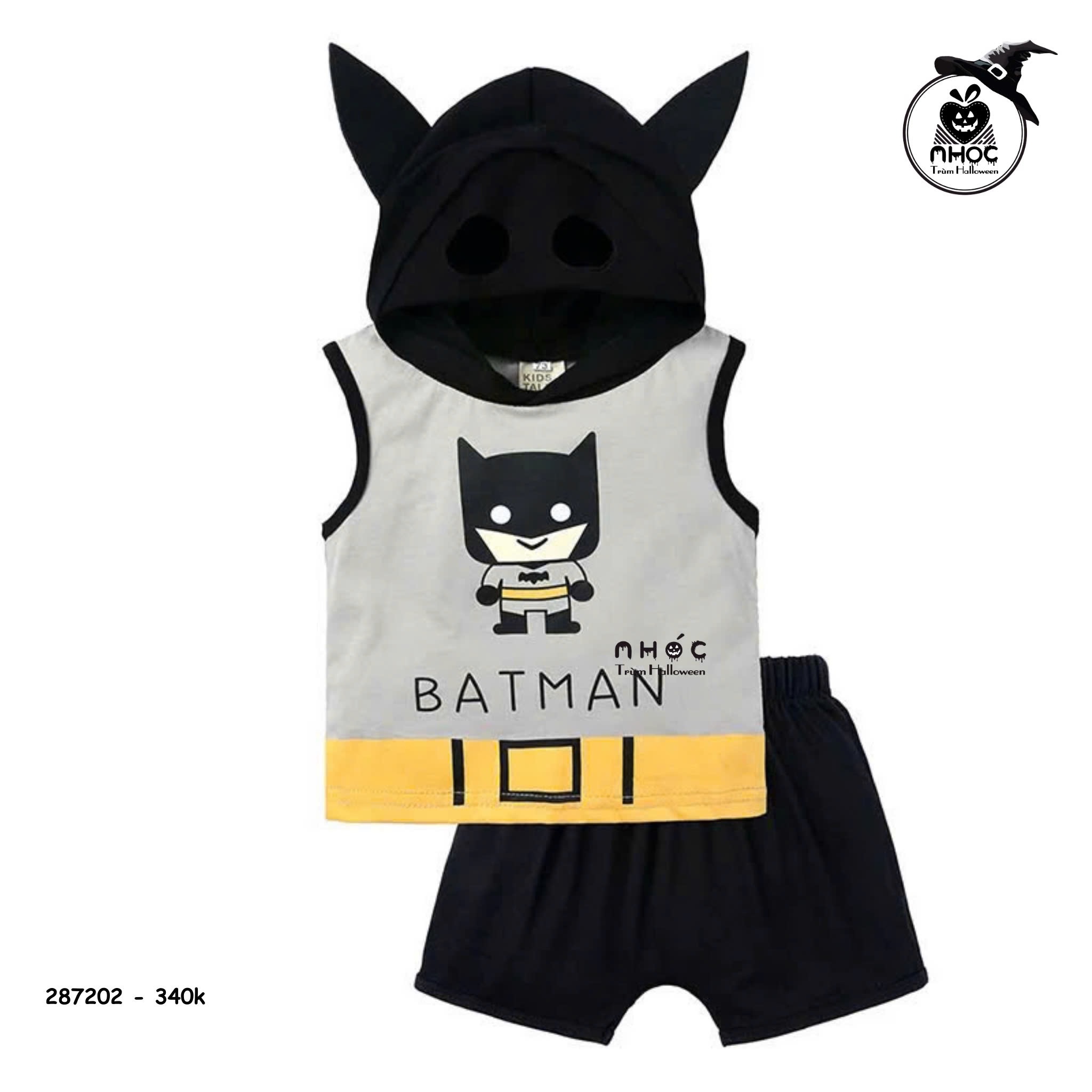 Bộ đồ Halloween Marvel lửng có nón - Batman - 100340