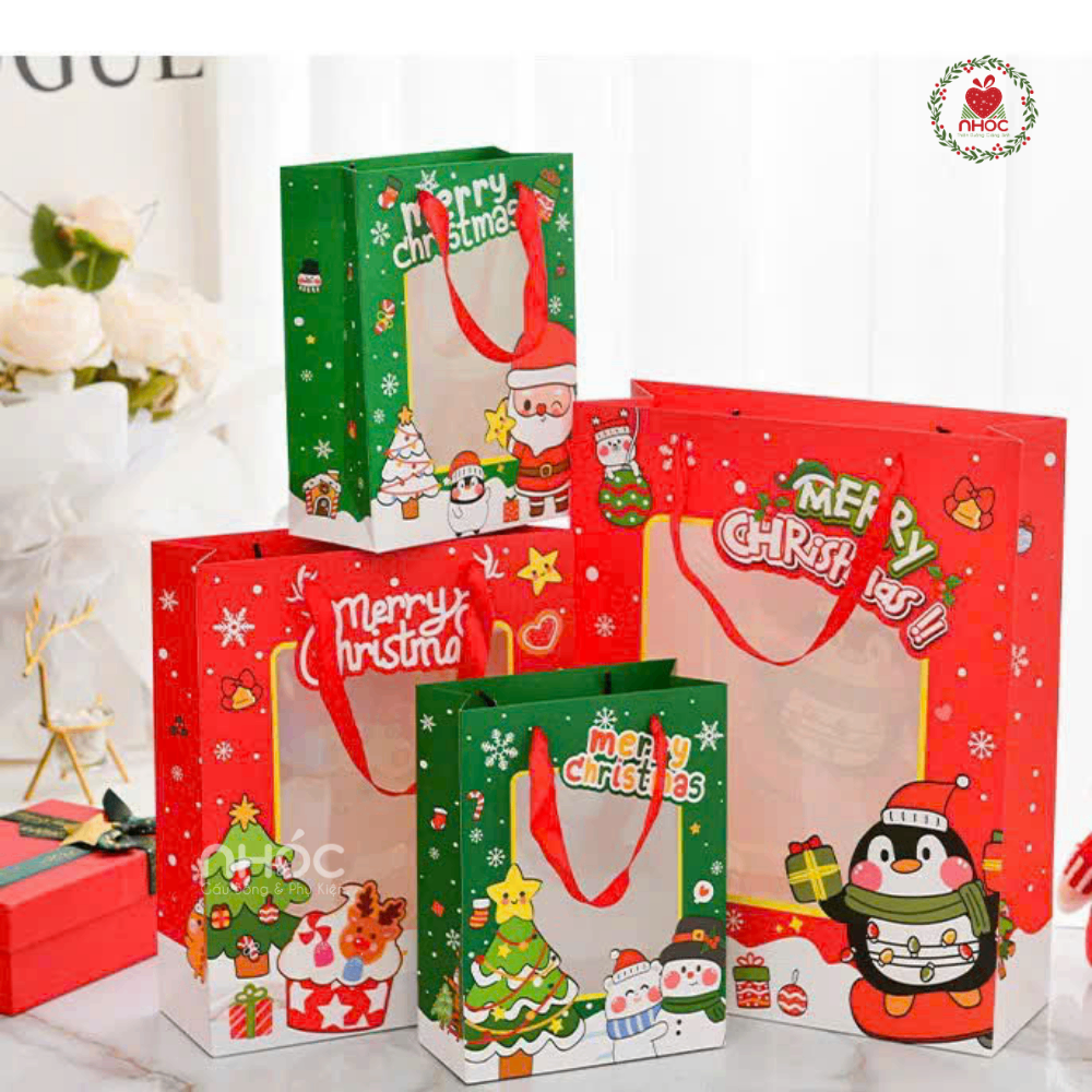 Túi quà Noel trong quai đứng 18x8,5x24 - 3001