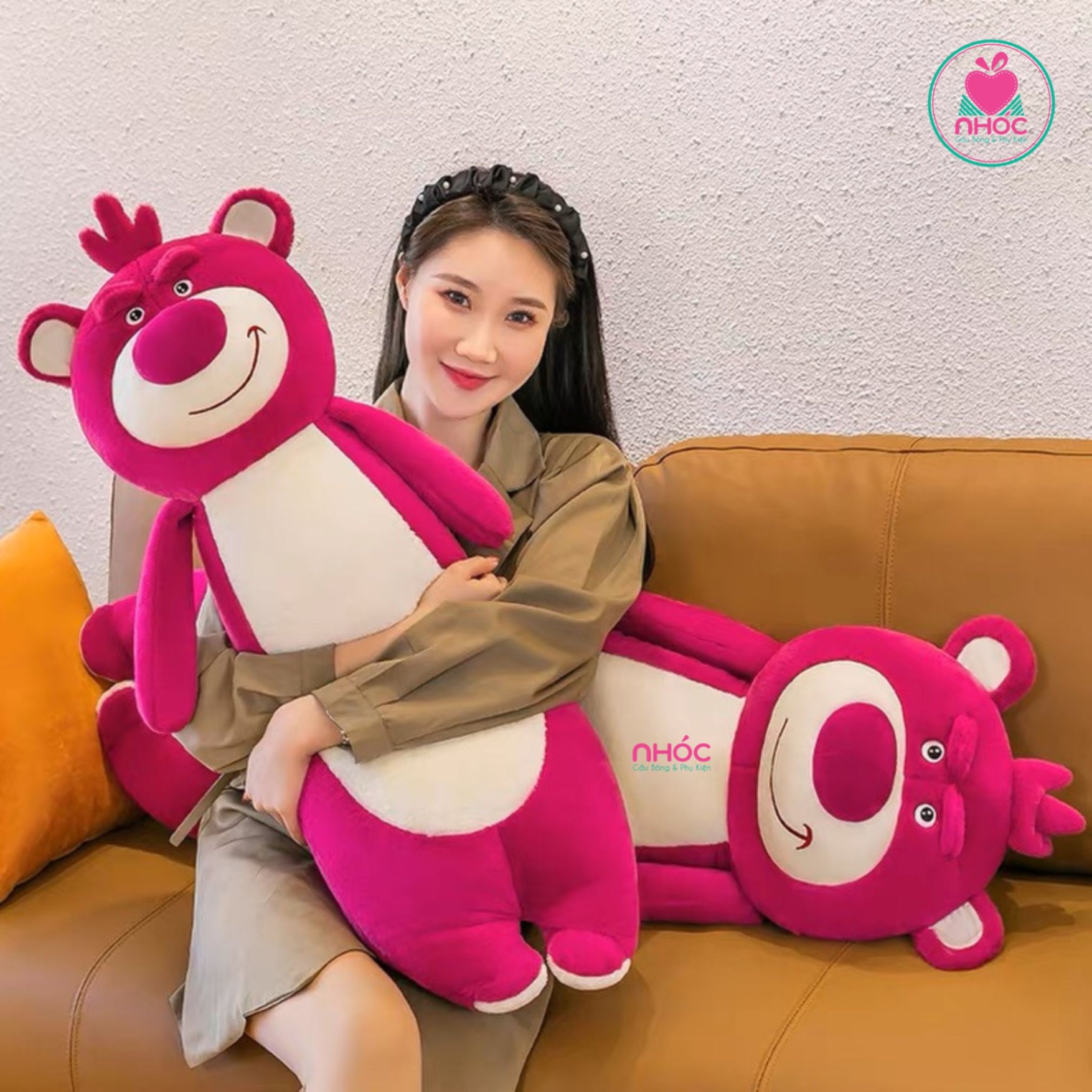 Gối ôm Gấu Toy Story Lotso lông xù đứng TC - Hồng - 80380