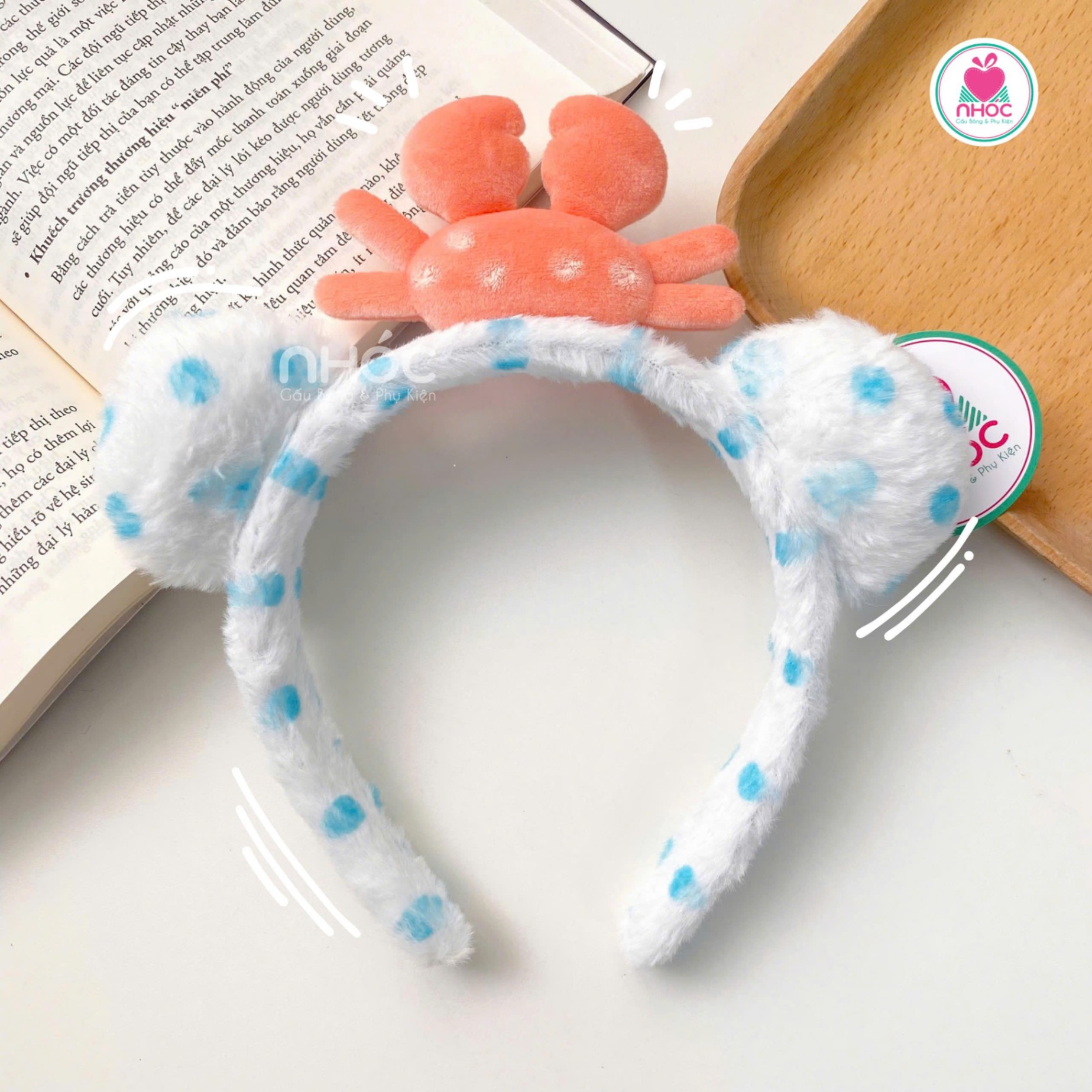 Băng đô kiểu đính cua - Hồng - 015525