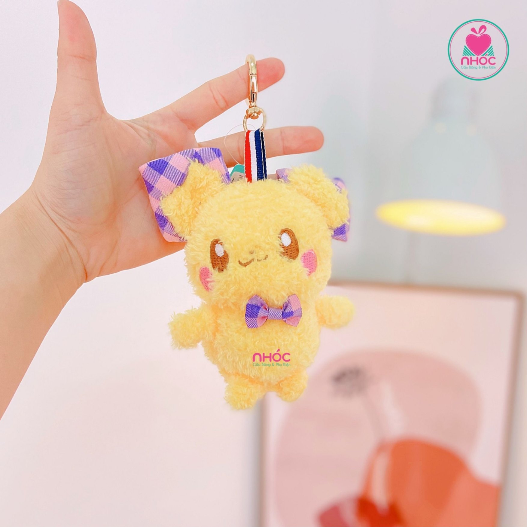 Móc khoá bông Pokemon - Vàng - 7001