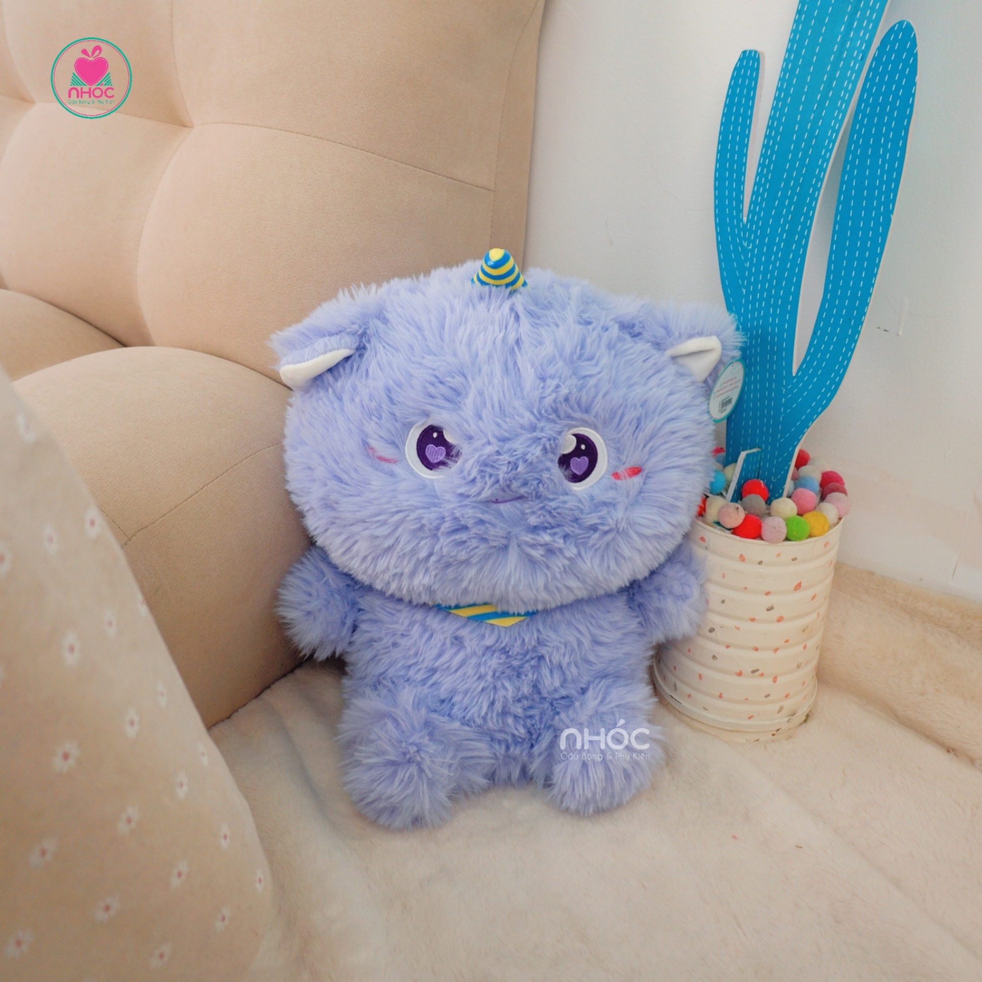 Thú bông quái vật Little Monster lông xù - Tím - 45340
