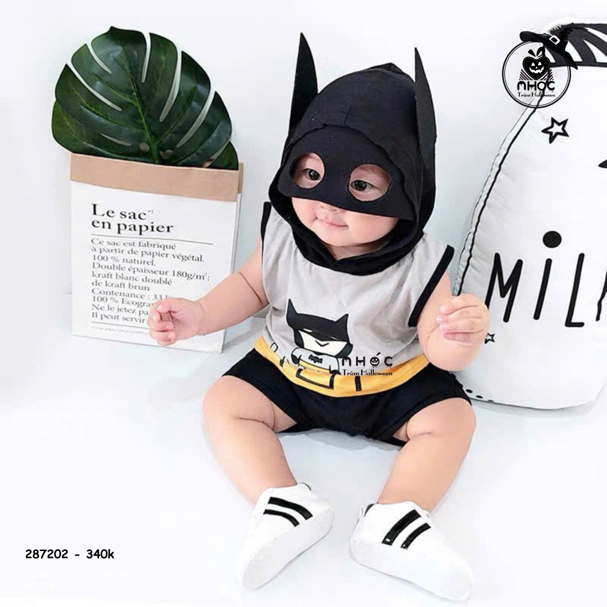 Bộ đồ Halloween Marvel lửng có nón - Batman - 90340