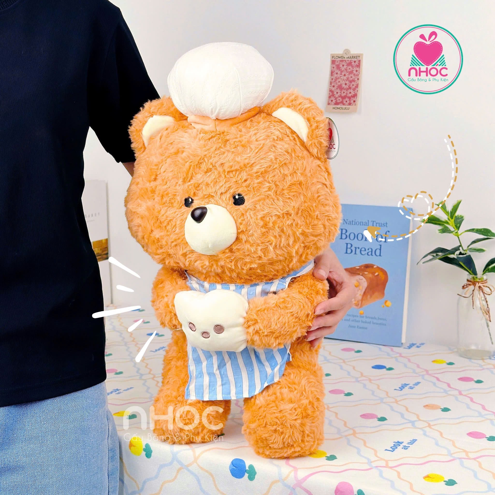 Thú bông Cosplay đầu bếp lông xù đứng - Bear - 50340