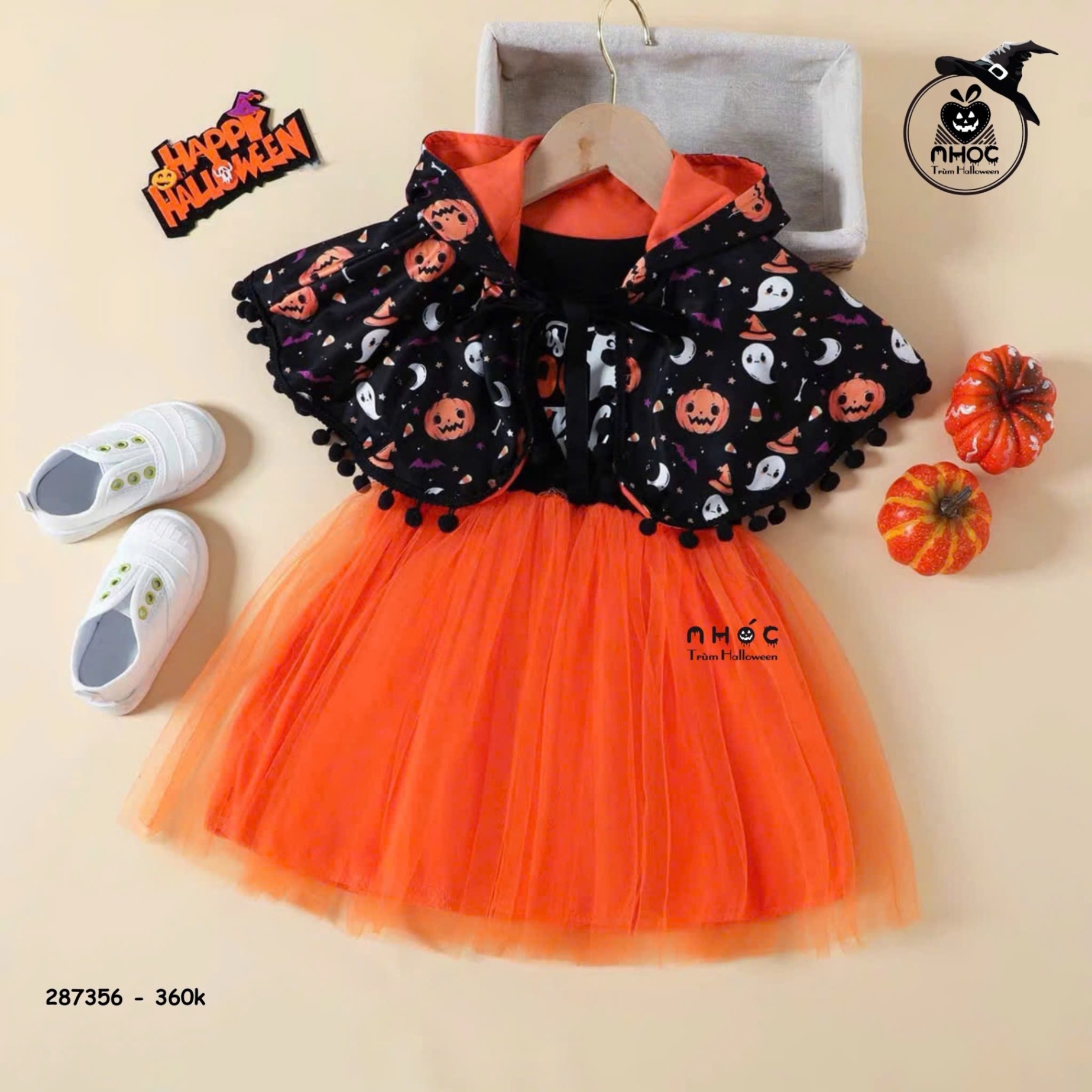 Đầm Halloween Just Boo Tiful combo áo choàng - Cam - 110360