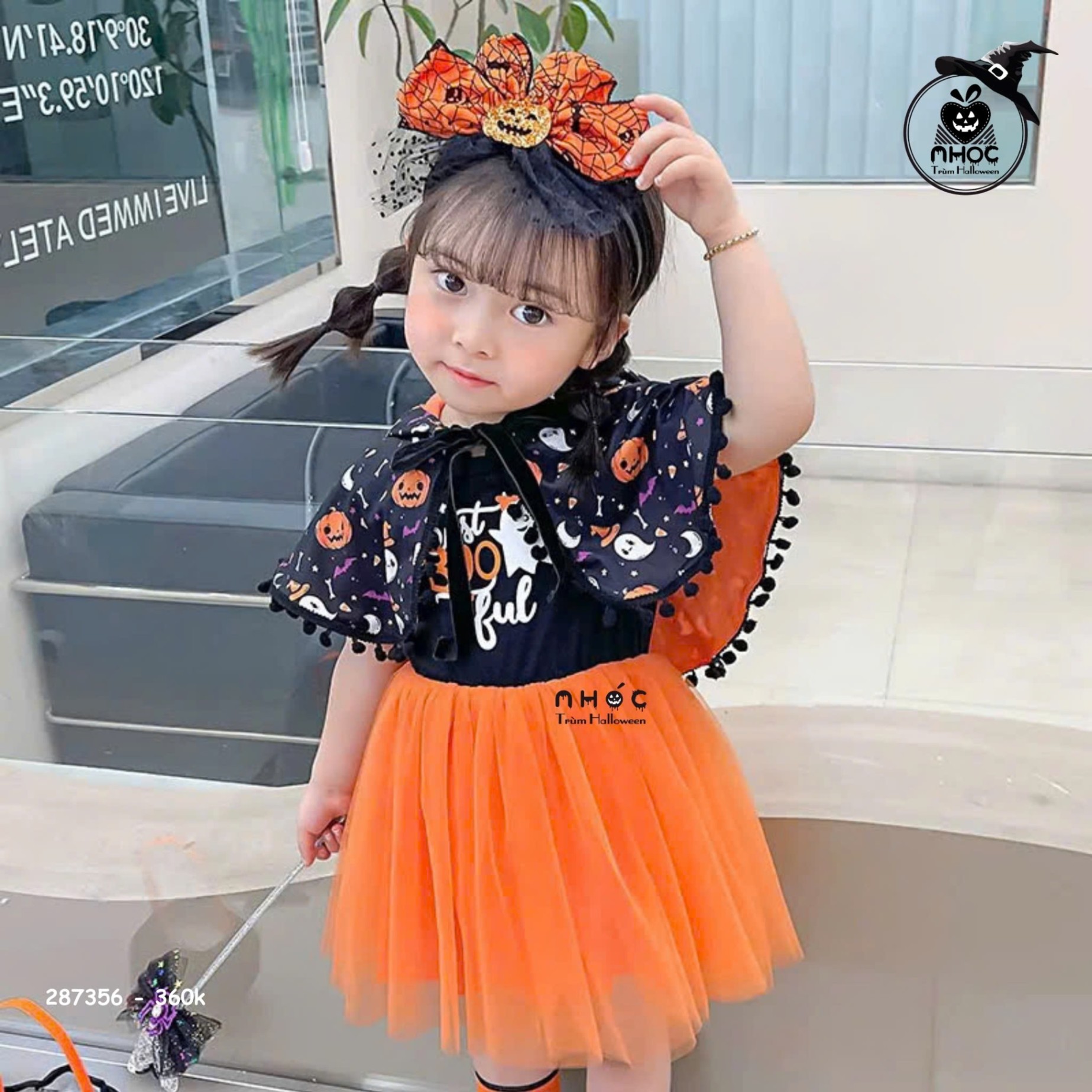 Đầm Halloween Just Boo Tiful combo áo choàng - Cam - 90360
