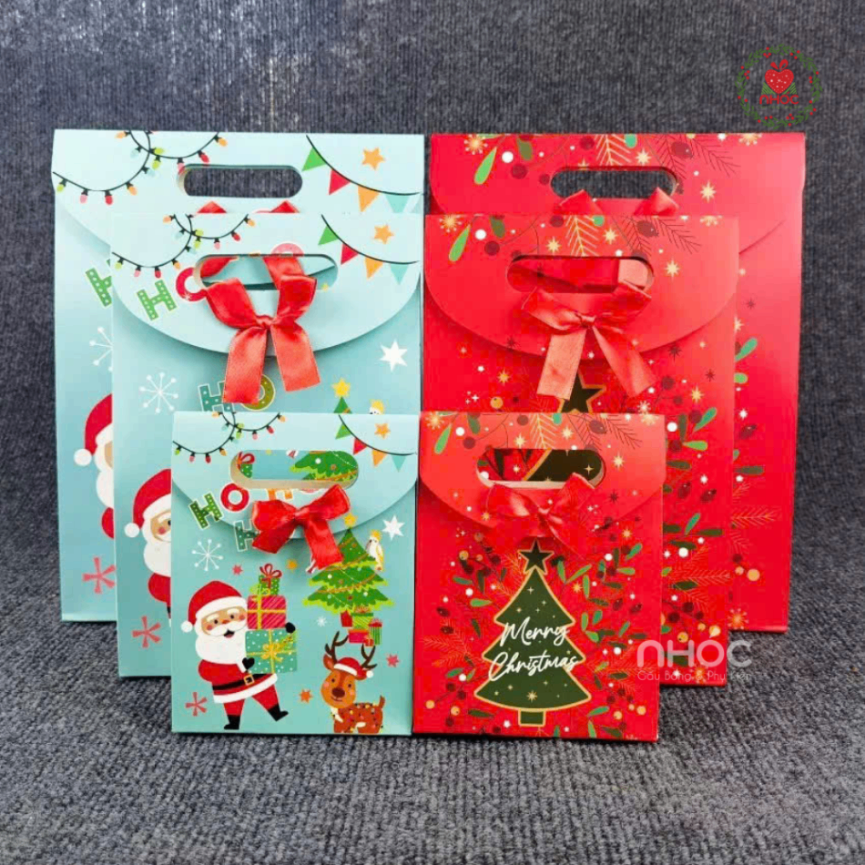 Túi quà Noel nắp gập 16,5x12,5x6 - 1501
