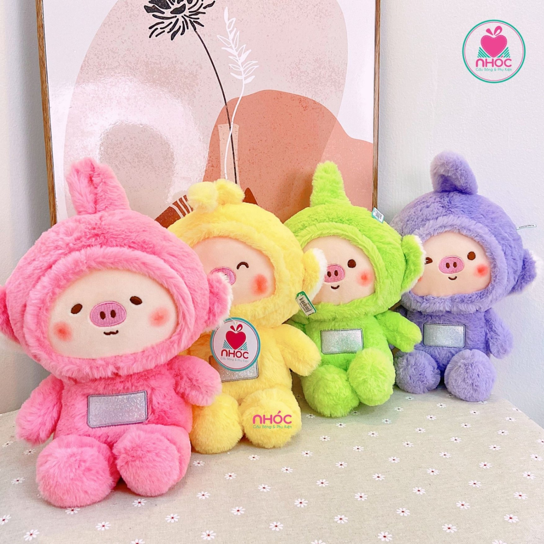 Thú bông nhỏ Heo mặc áo Teletubbies