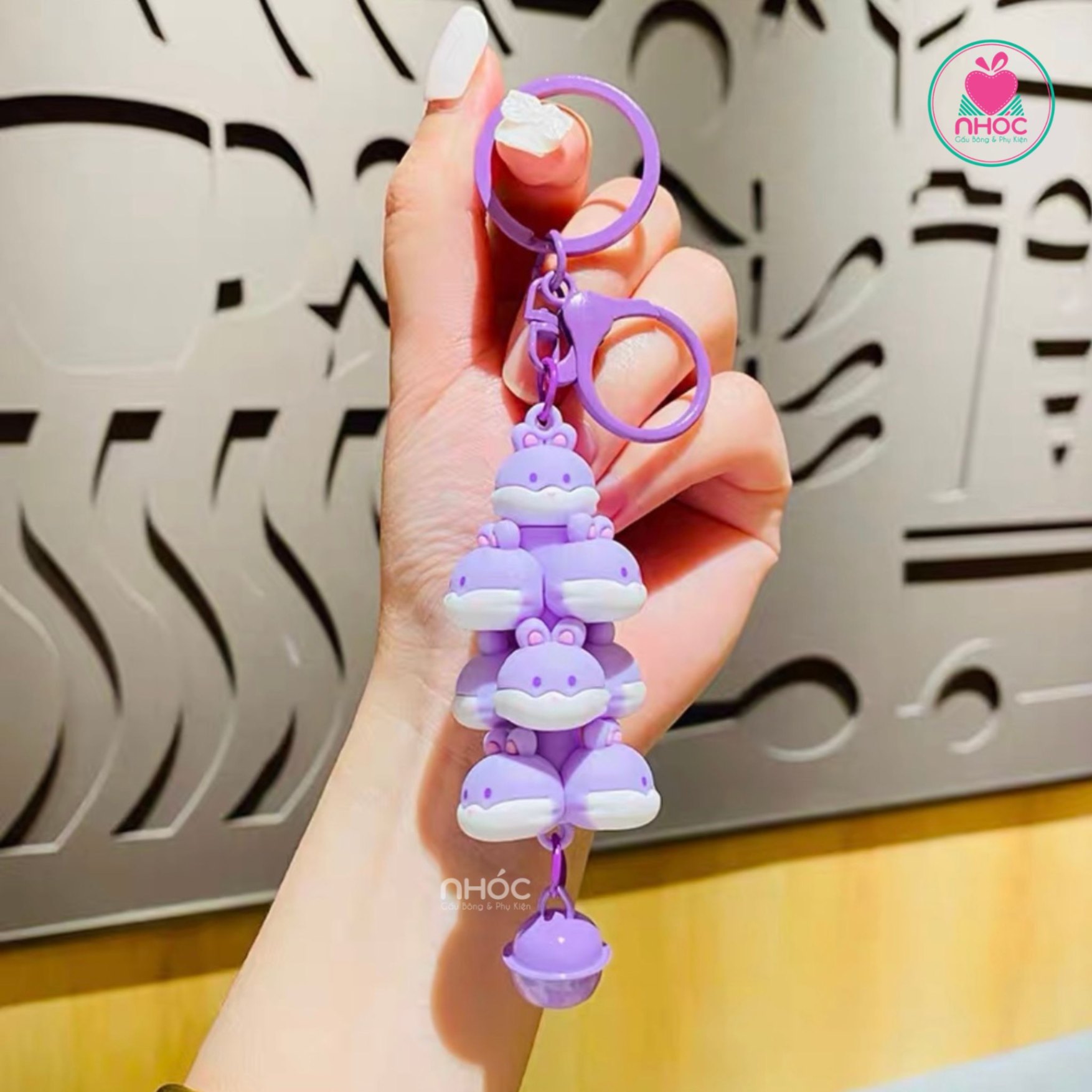 Móc khoá poly chùm thú - Thỏ - 7501