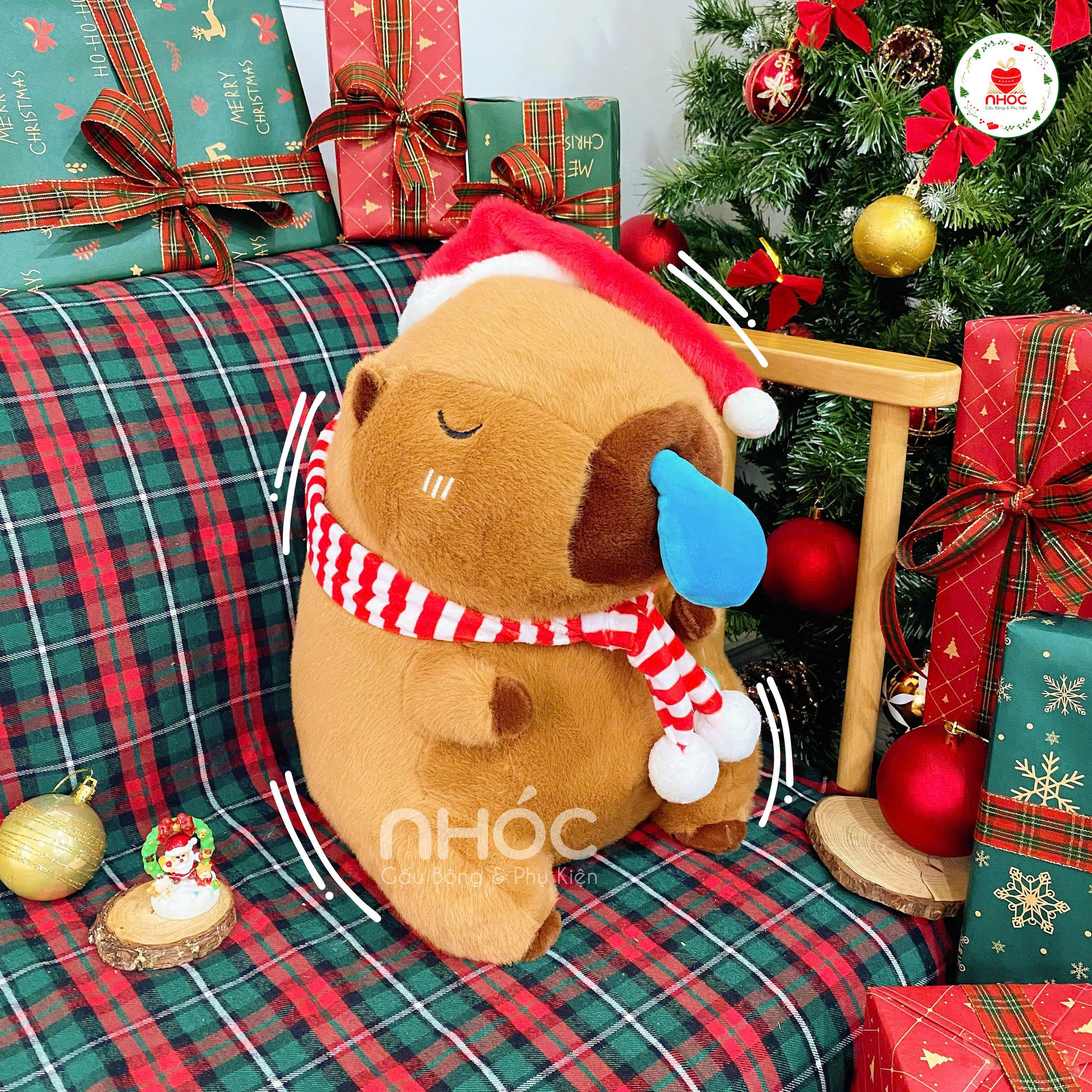 Thú bông Noel Capybara chảy nước mũi lông xù TC