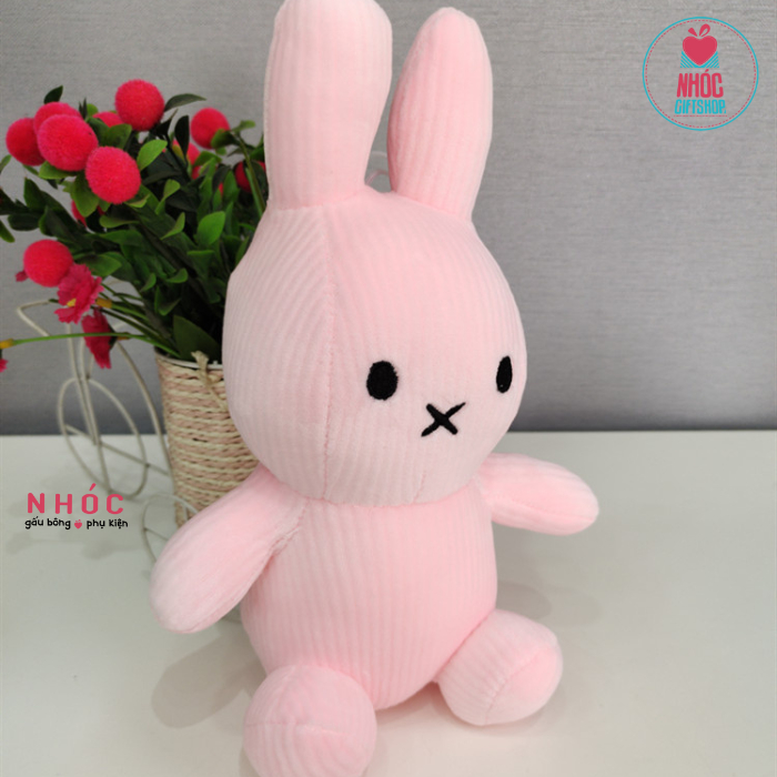 Thú bông nhỏ Thỏ Bunny lông mịn - Hồng - 9501