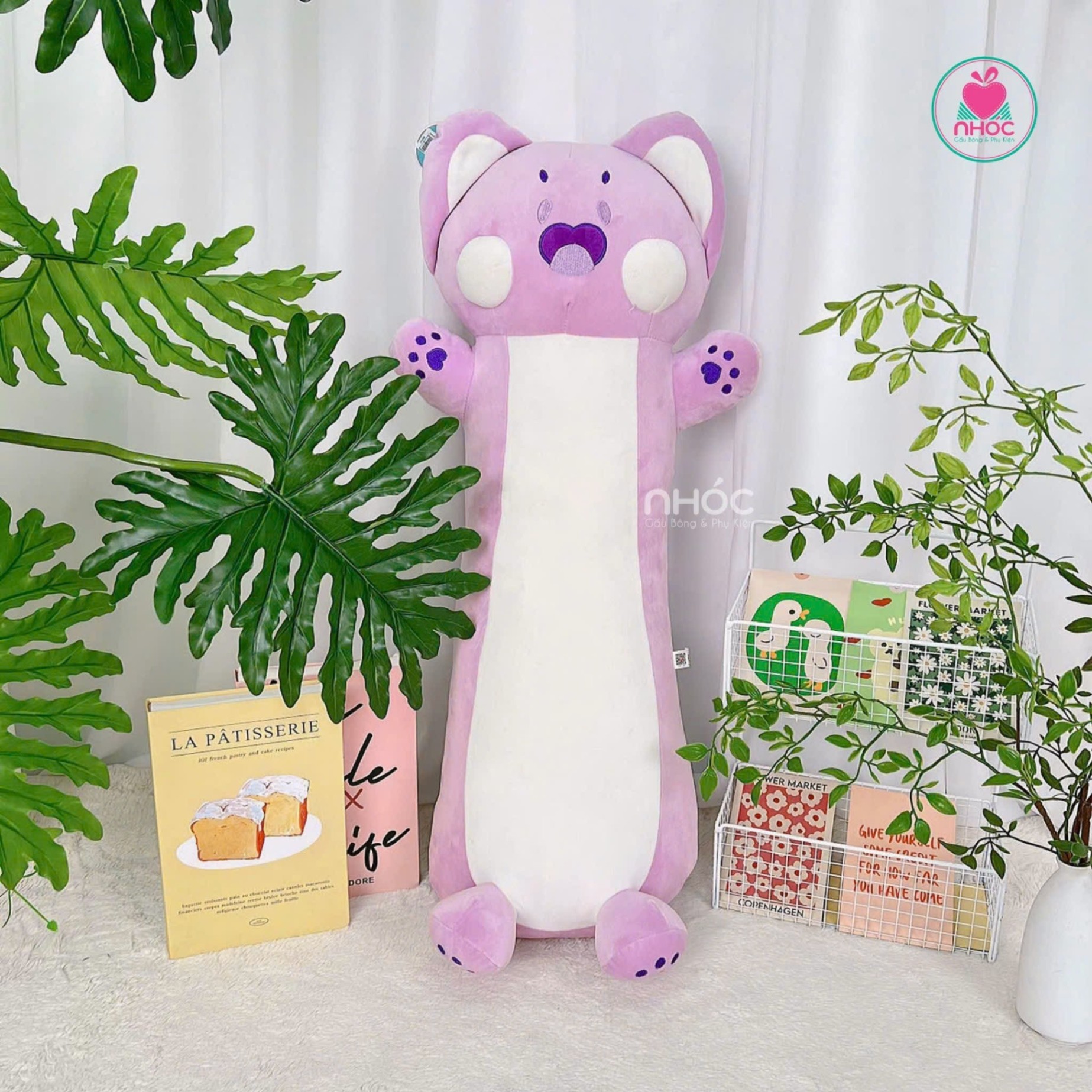 Gối ôm Mèo Dudu lông mịn TC - Tím - 90380