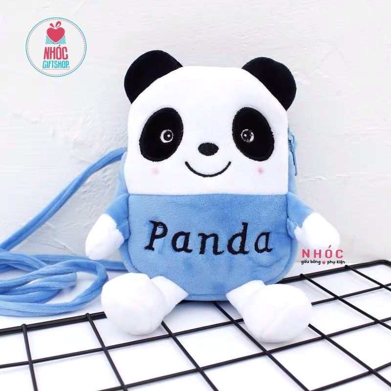 Túi đeo chéo cho bé gấu Panda - Xanh da trời - 12001
