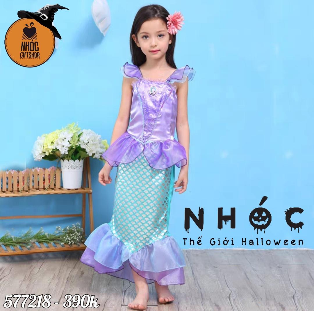 Đầm tiên cá ariel vải thun in nhũ - Size XXL - 95390