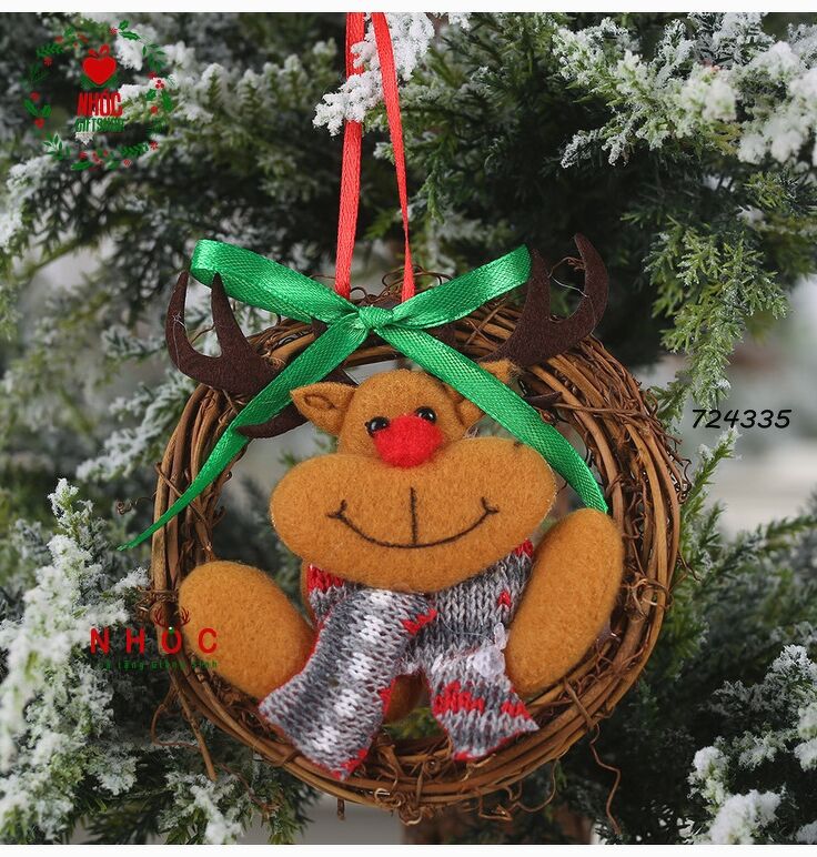 Phụ kiện trang trí noel vòng nguyệt quế - 4501 - Tuần lộc