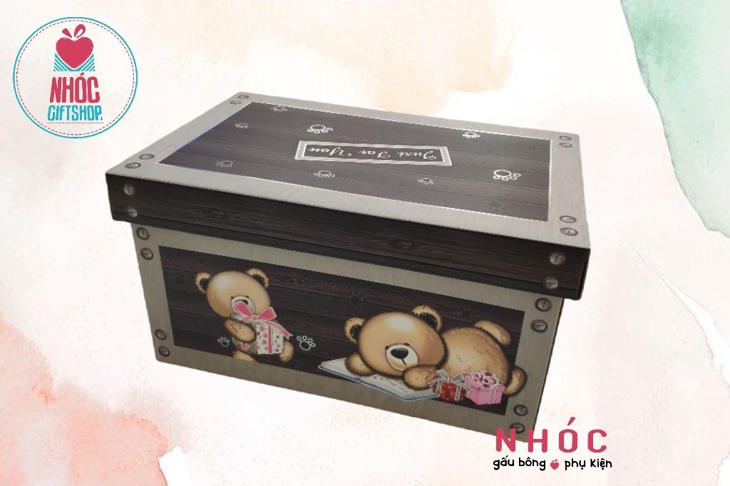 Hộp quà xếp gấu 25*30*50 - 18001