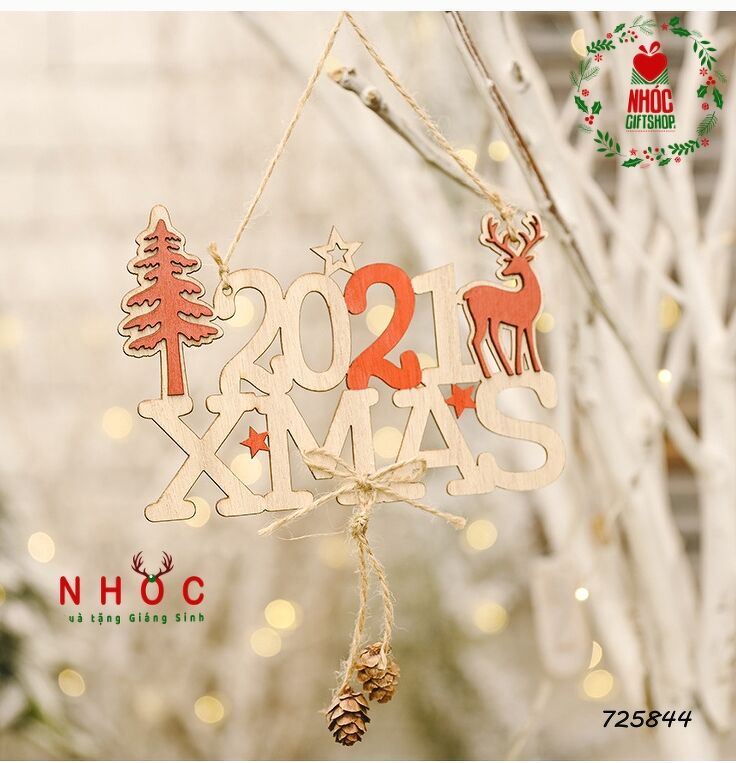 Bảng treo noel gỗ 2021 Xmas - 5001