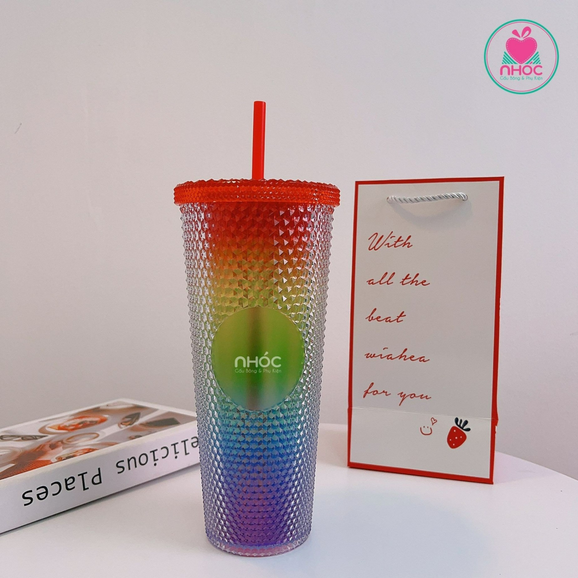 Ly kiểu vân kim cương - Đỏ xanh - 710180