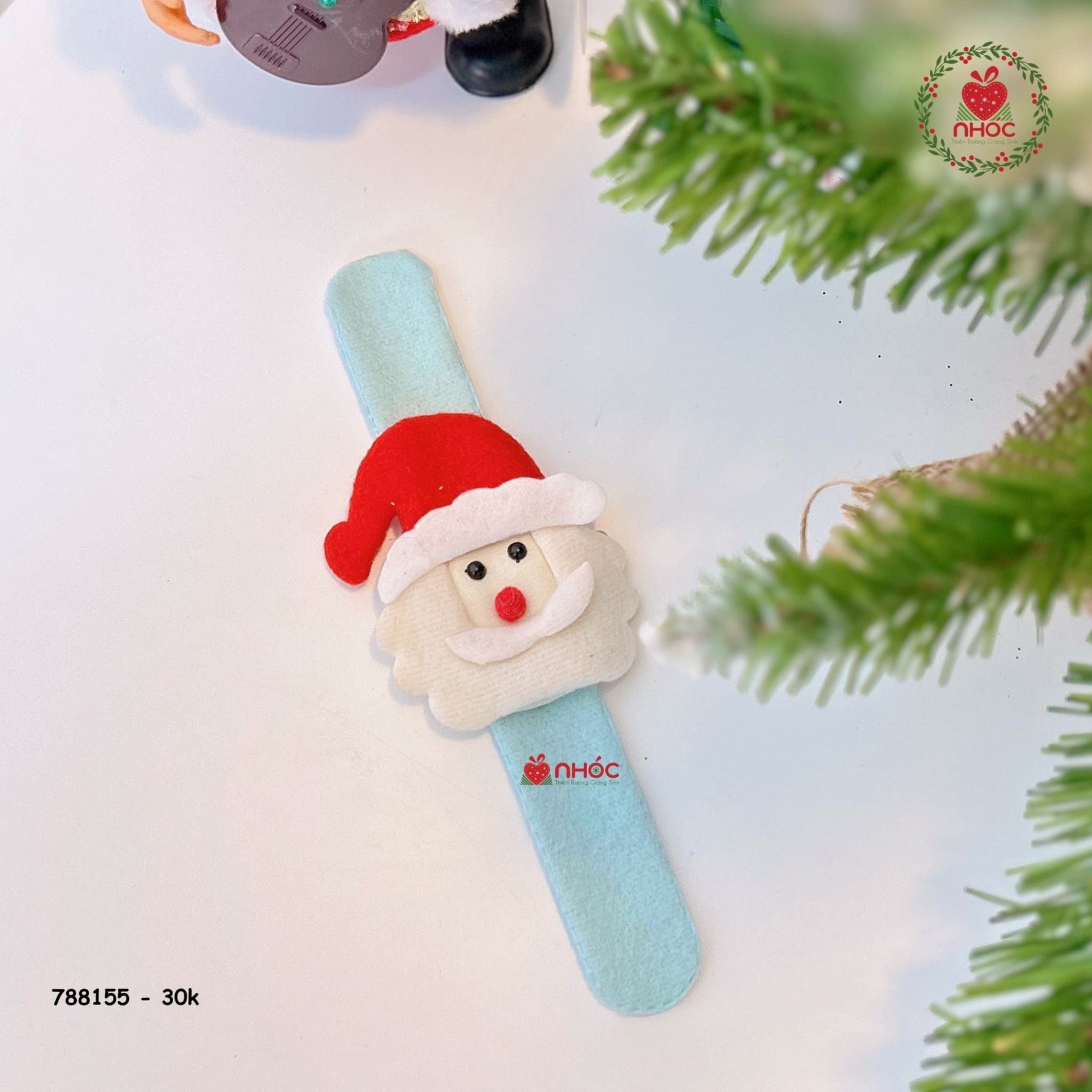 Đồng hồ đeo tay noel 3001 - ông già noel - Xanh ngọc