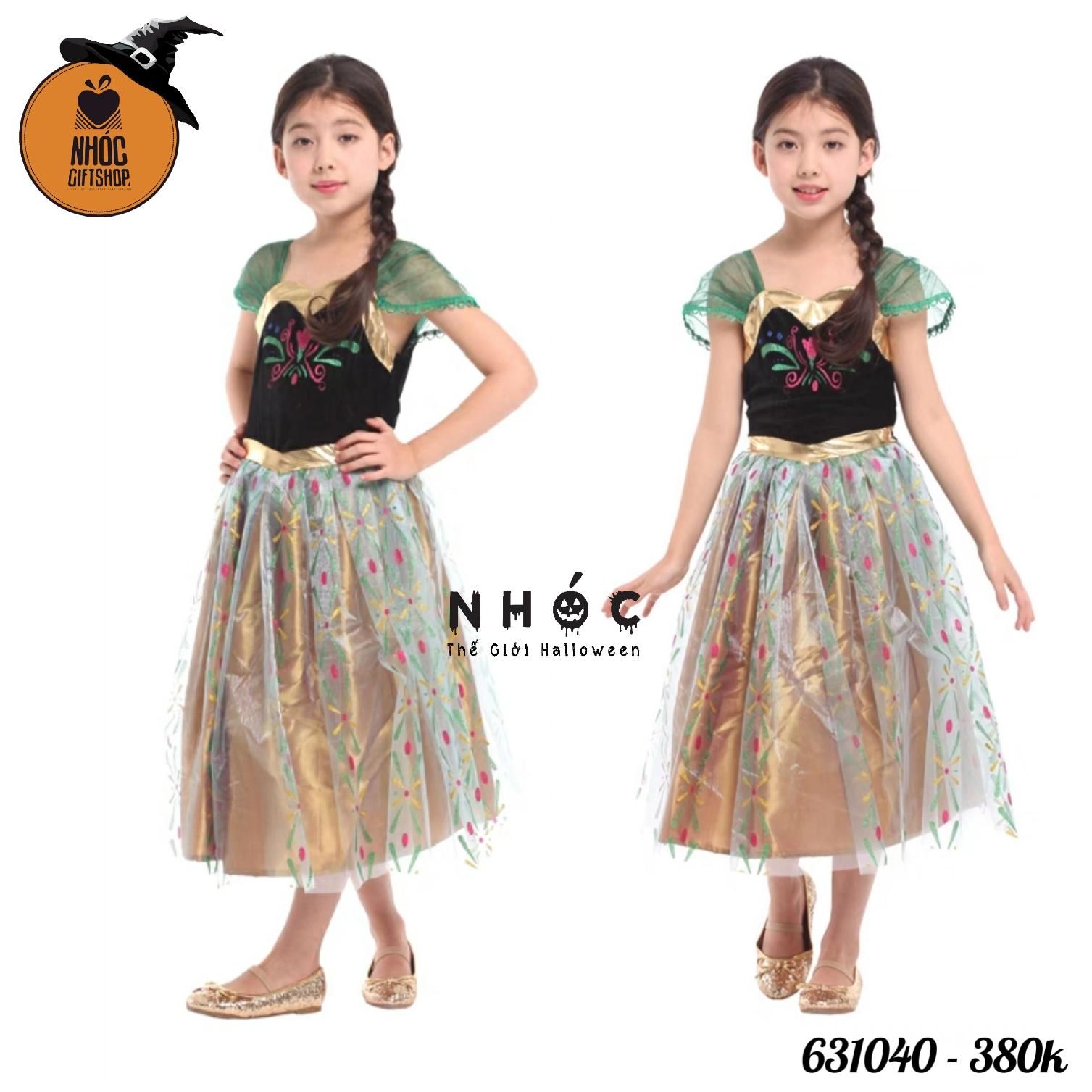 Đầm công chúa anna vải voan váy hoa - Size M - 70380